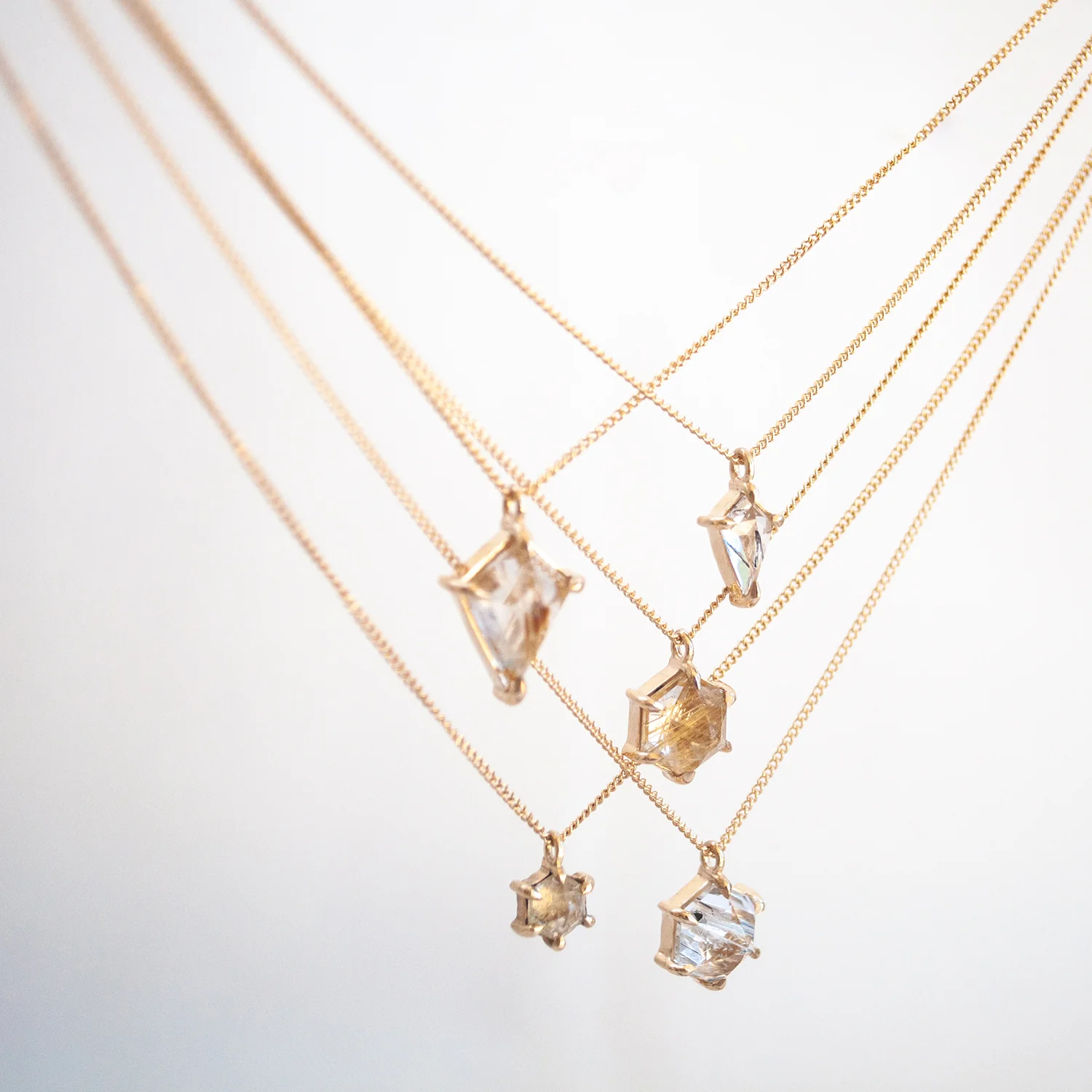 Large Yellow Quartz Hexagon Necklace - Image 4