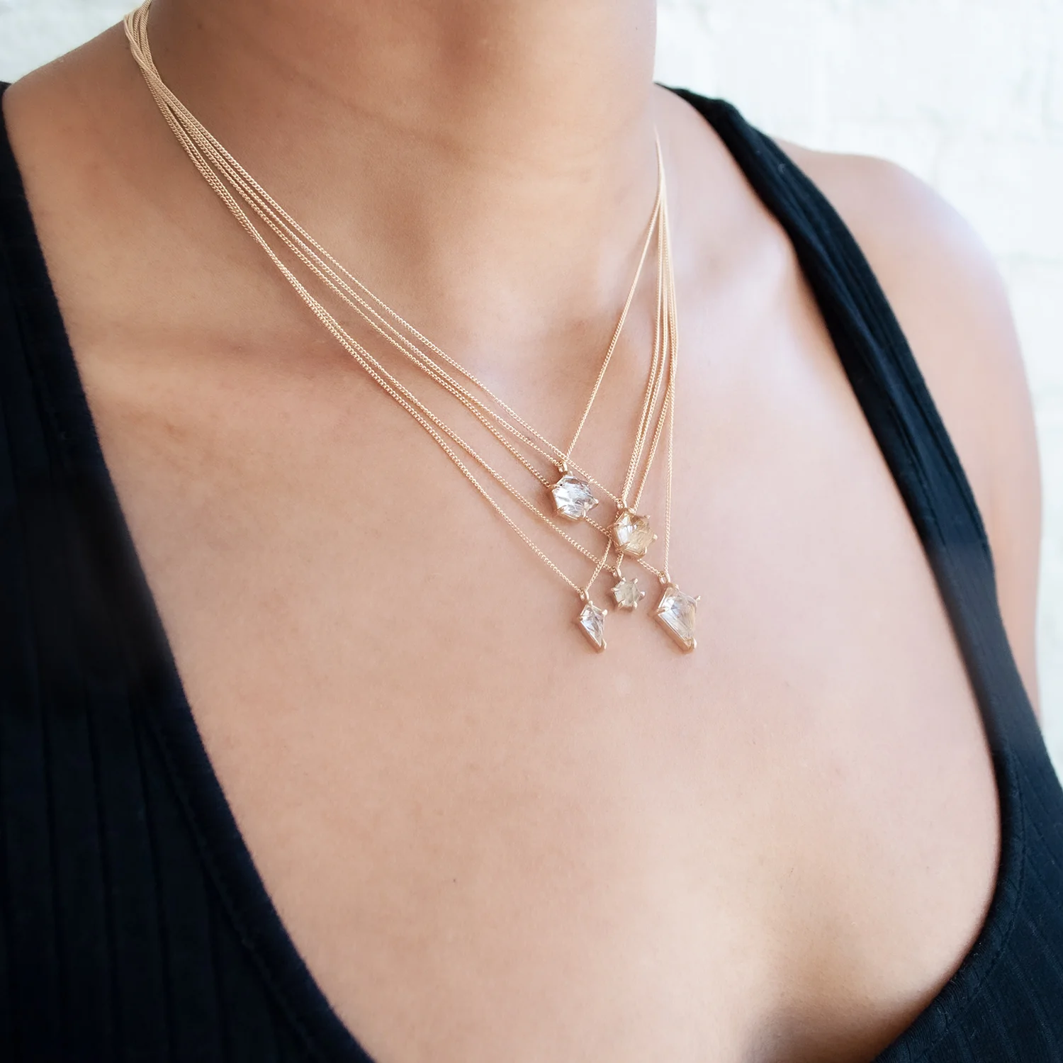 Large Yellow Quartz Hexagon Necklace - Image 5
