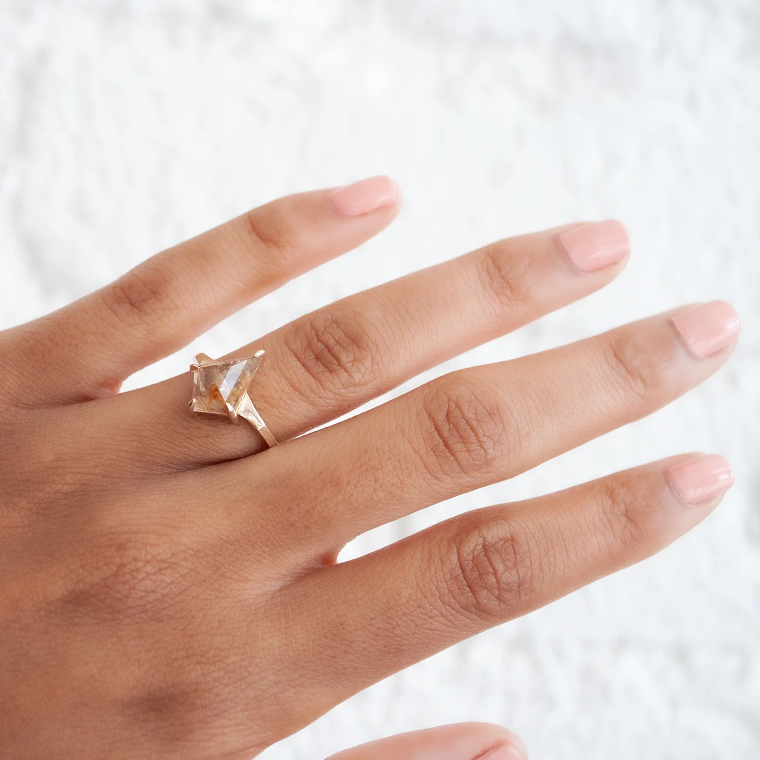 Large Yellow Quartz Kite Ring - Image 2
