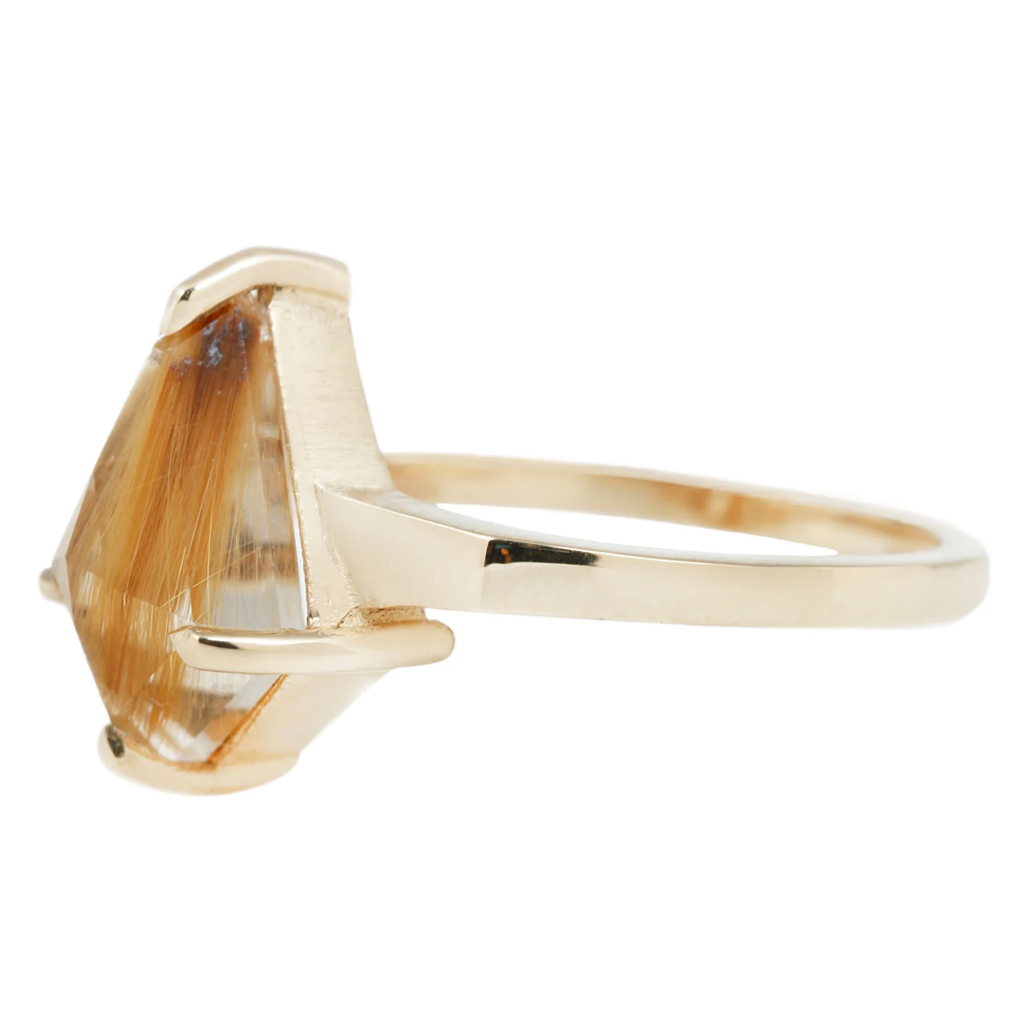 Large Yellow Quartz Kite Ring - Image 3
