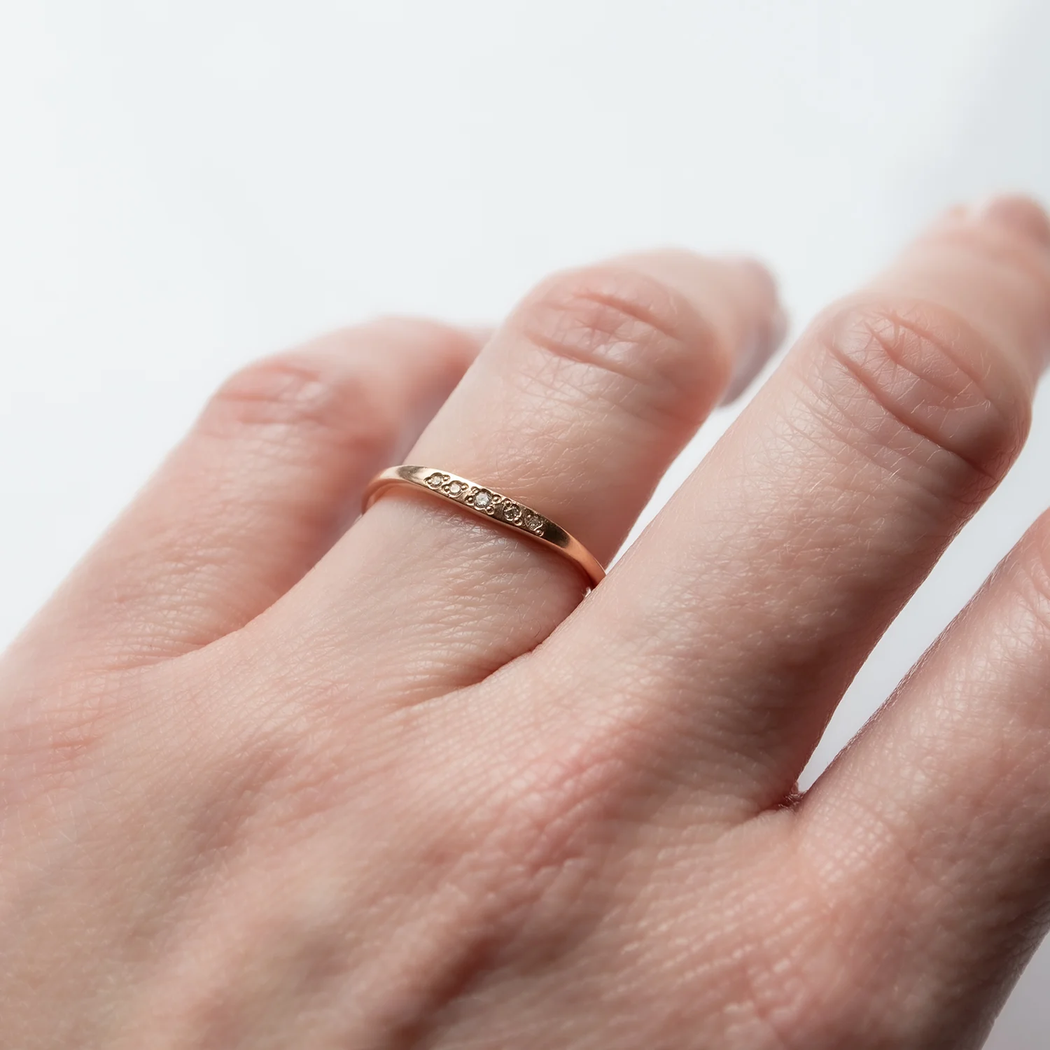 Rose Gold Starry Arch Ring - Image 2