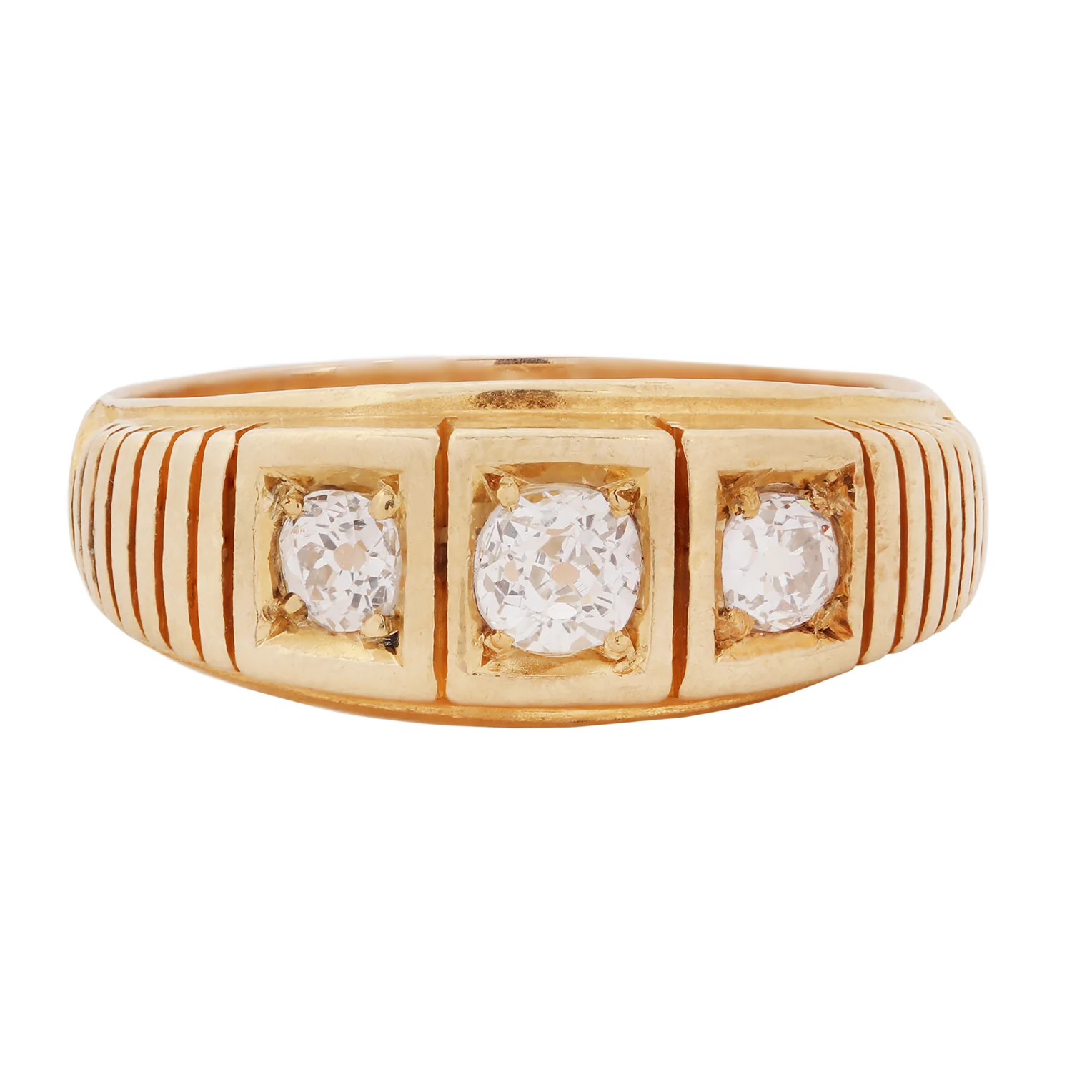 Linear Diamond Antique Ring