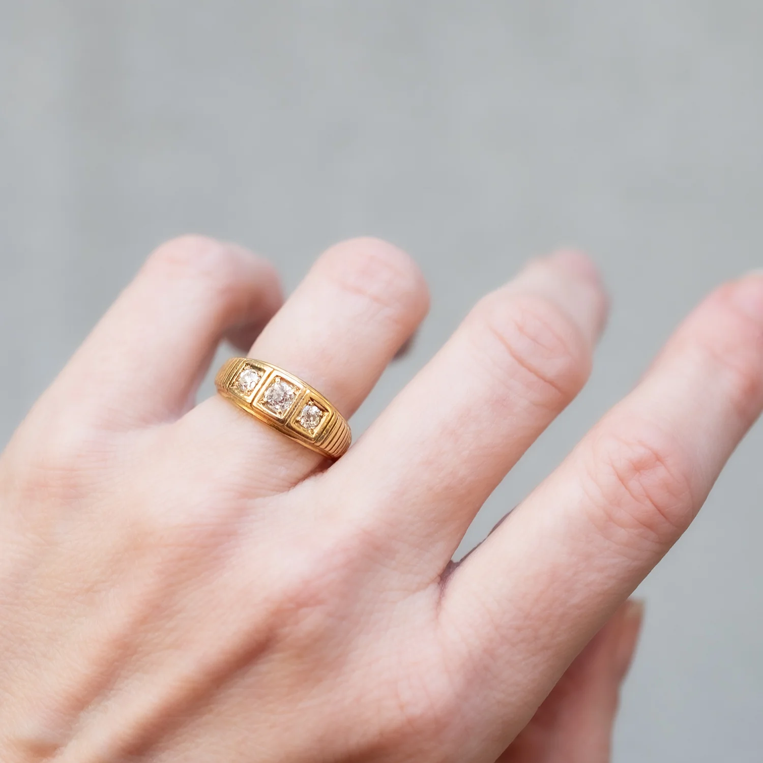 Linear Diamond Antique Ring - Image 2