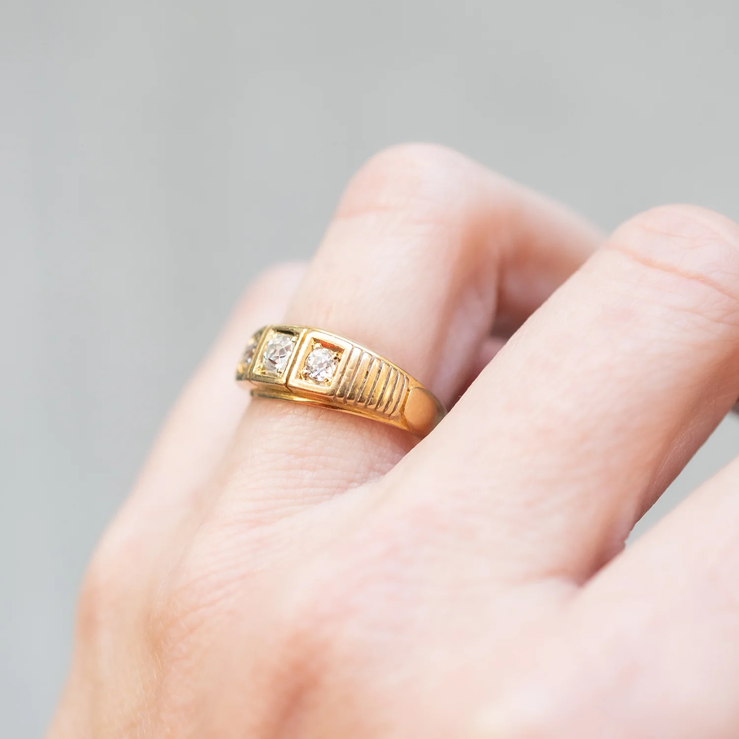 Linear Diamond Antique Ring - Image 6
