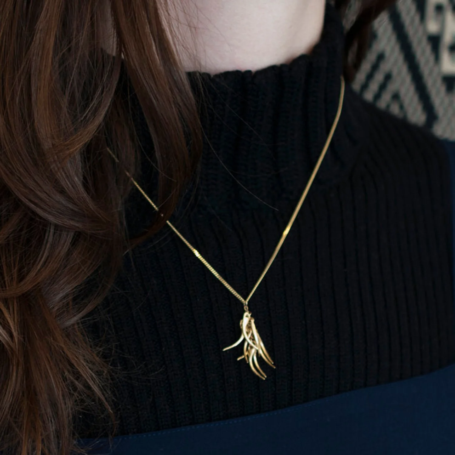 Gold Snake Fang Necklace - Image 2