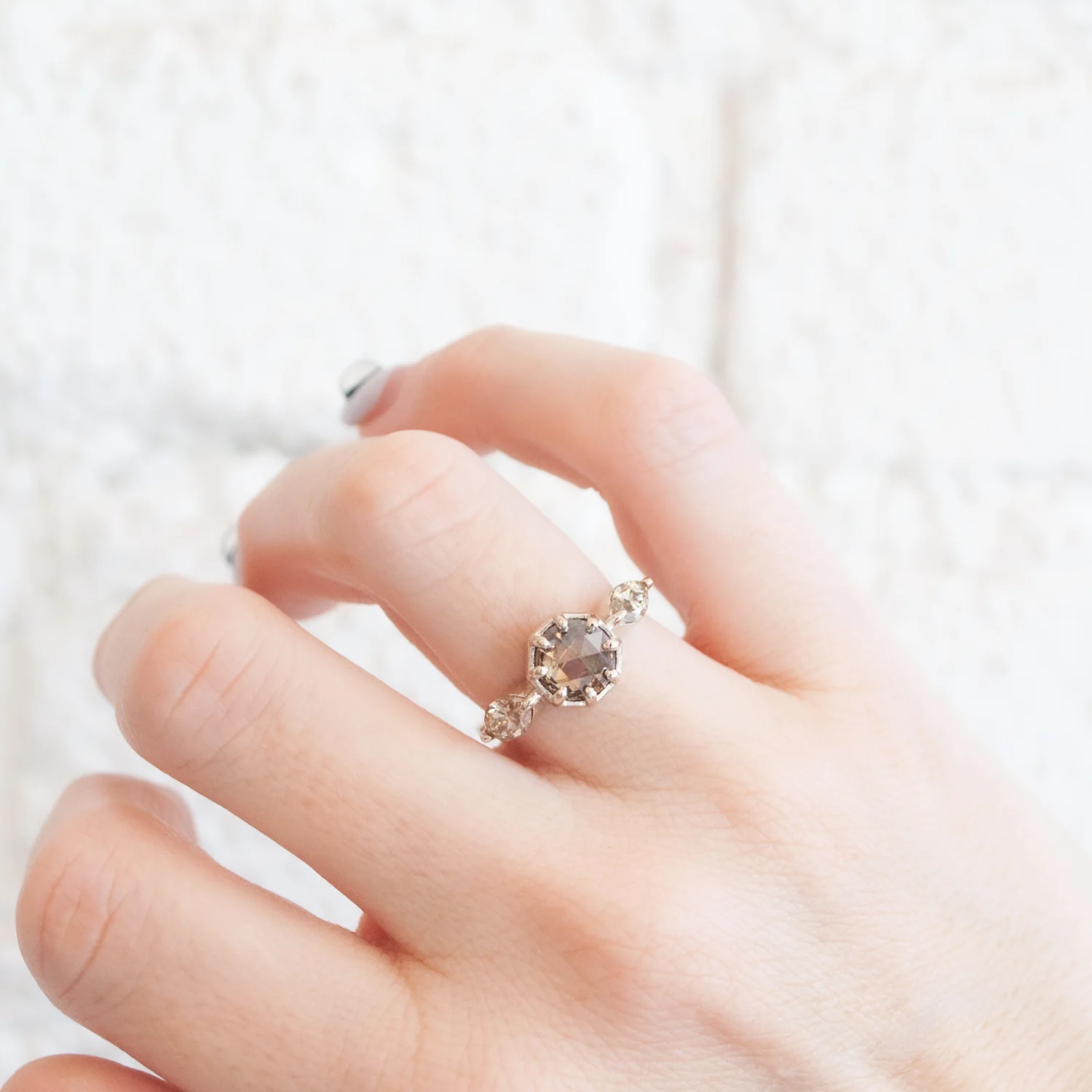 Cognac Diamond Marquise Ring - Image 2