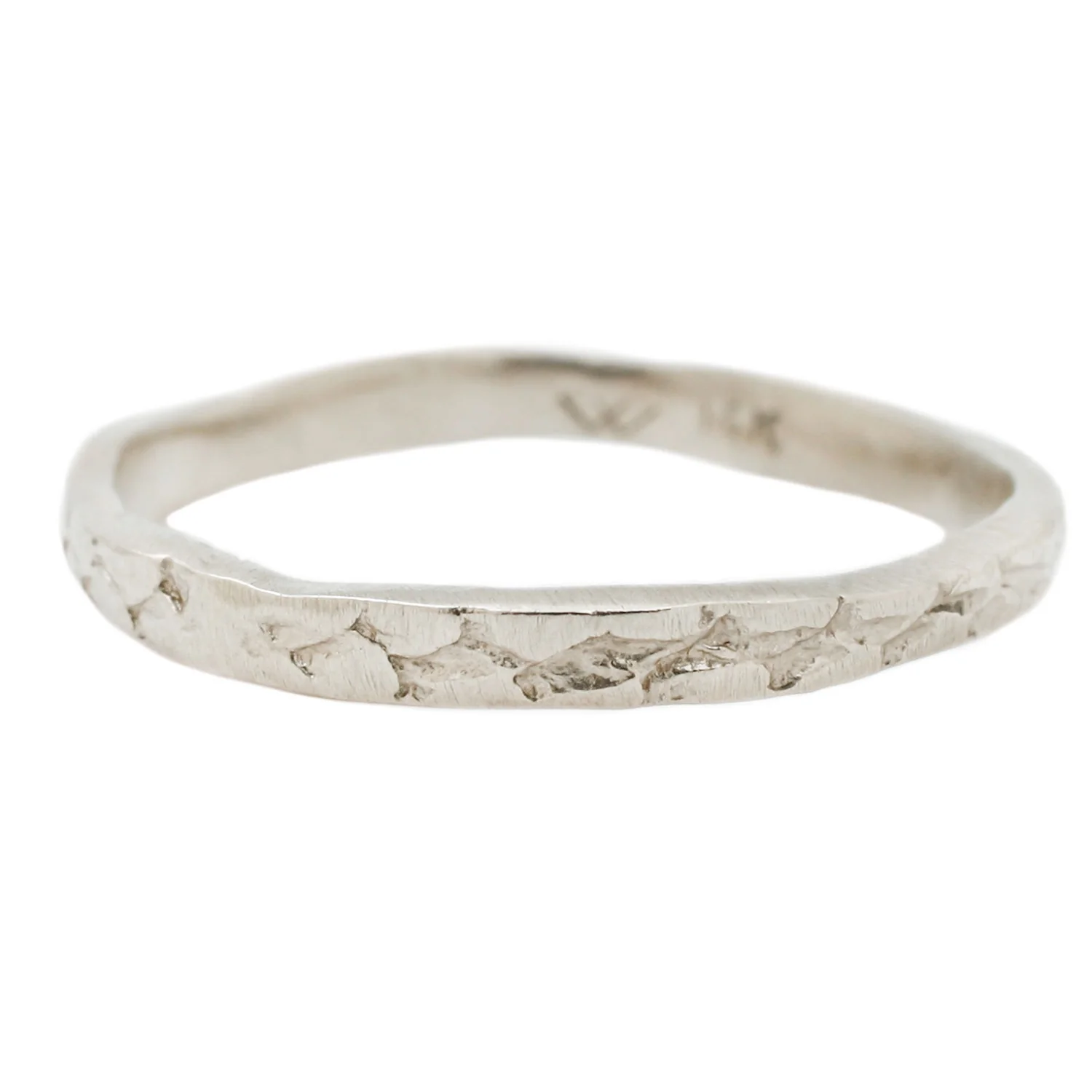 White Gold Snakeskin Stacking Band