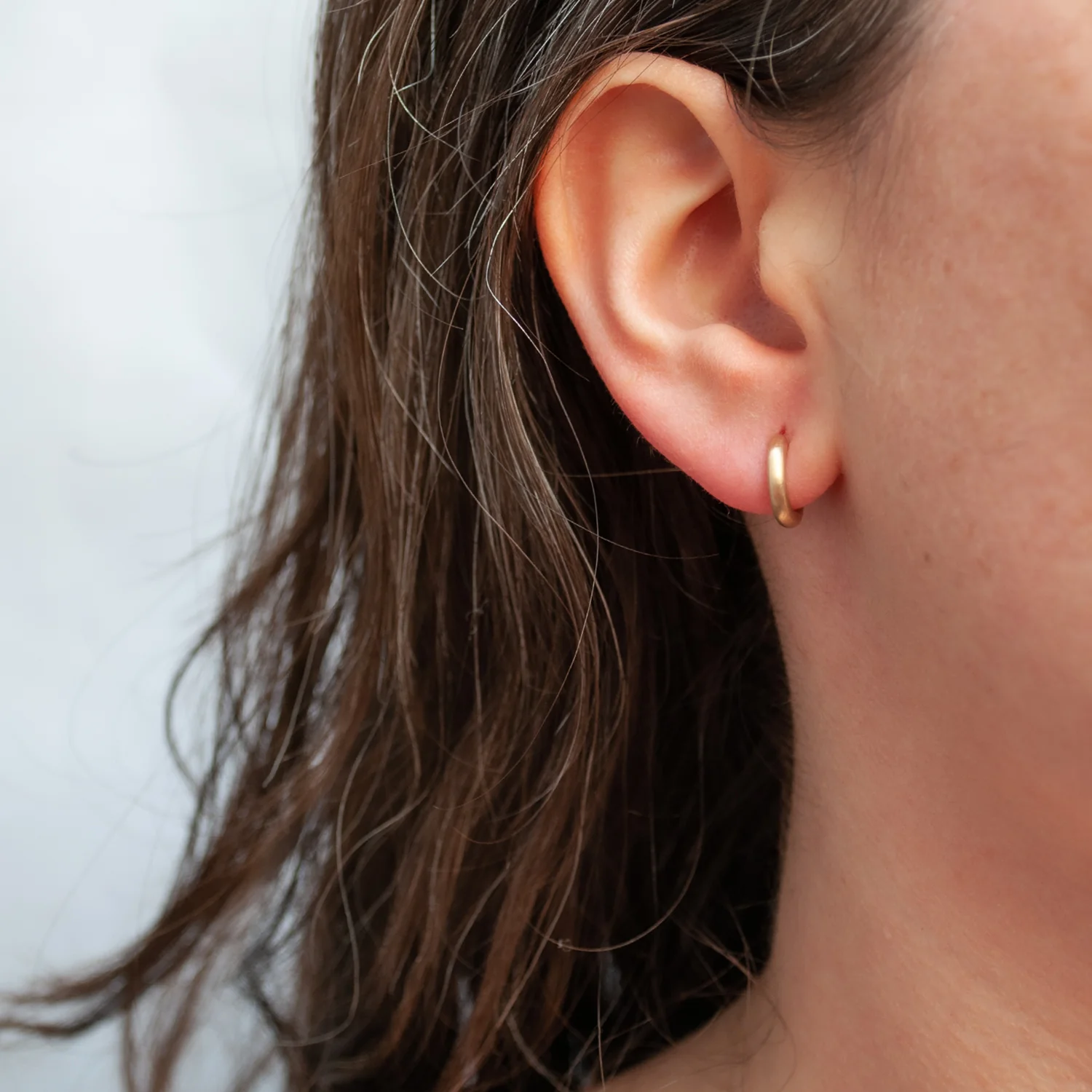 Medium Hinged Gold Hoops - Image 2