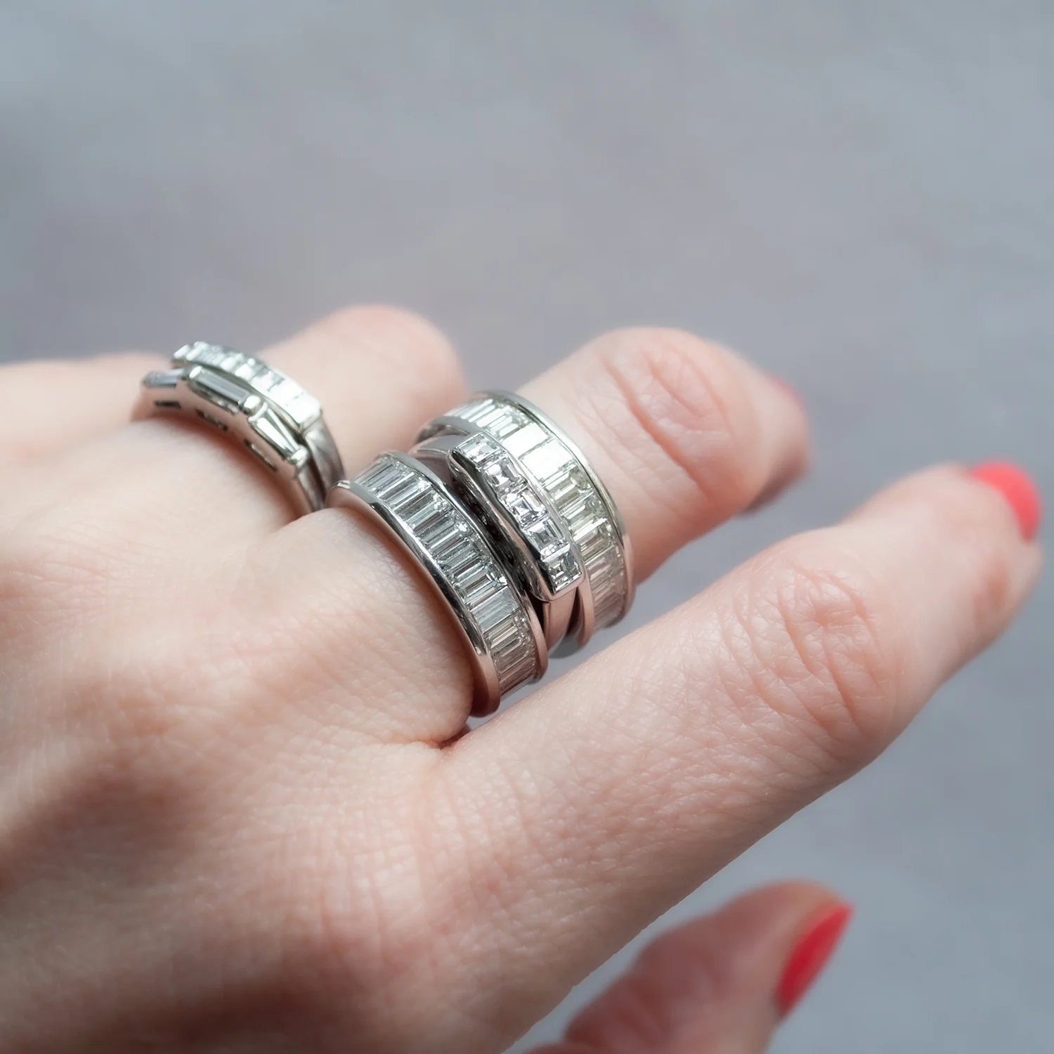 Modern Three Baguette Ring - Image 8