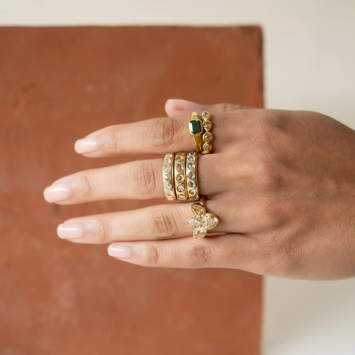 Champagne Diamond Lotus Ring - Image 7