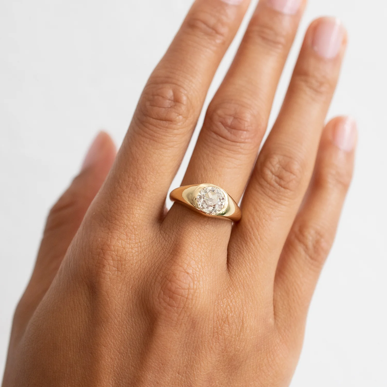 Moonbeam Diamond Signet Ring - Image 2