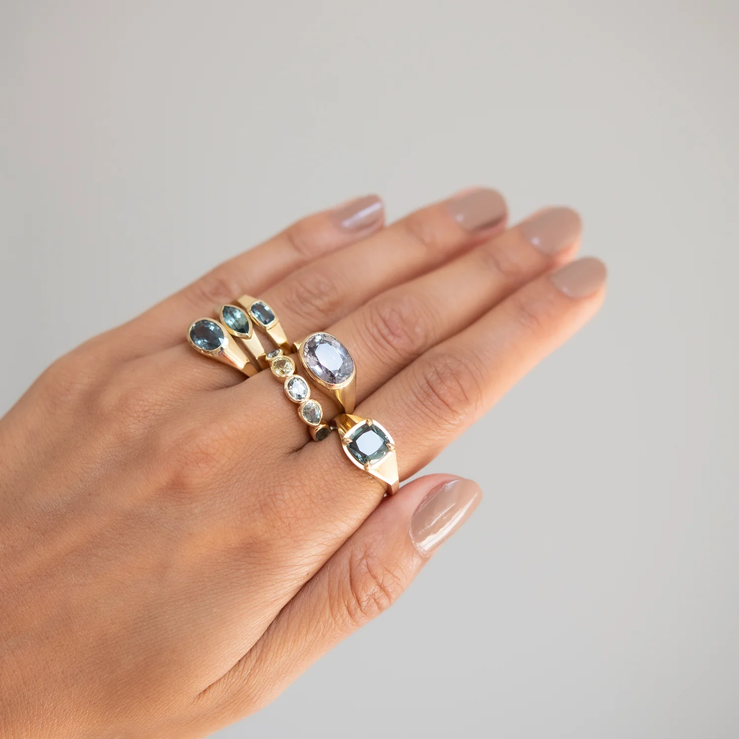 Night Sky Sapphire Signet Ring - Image 6