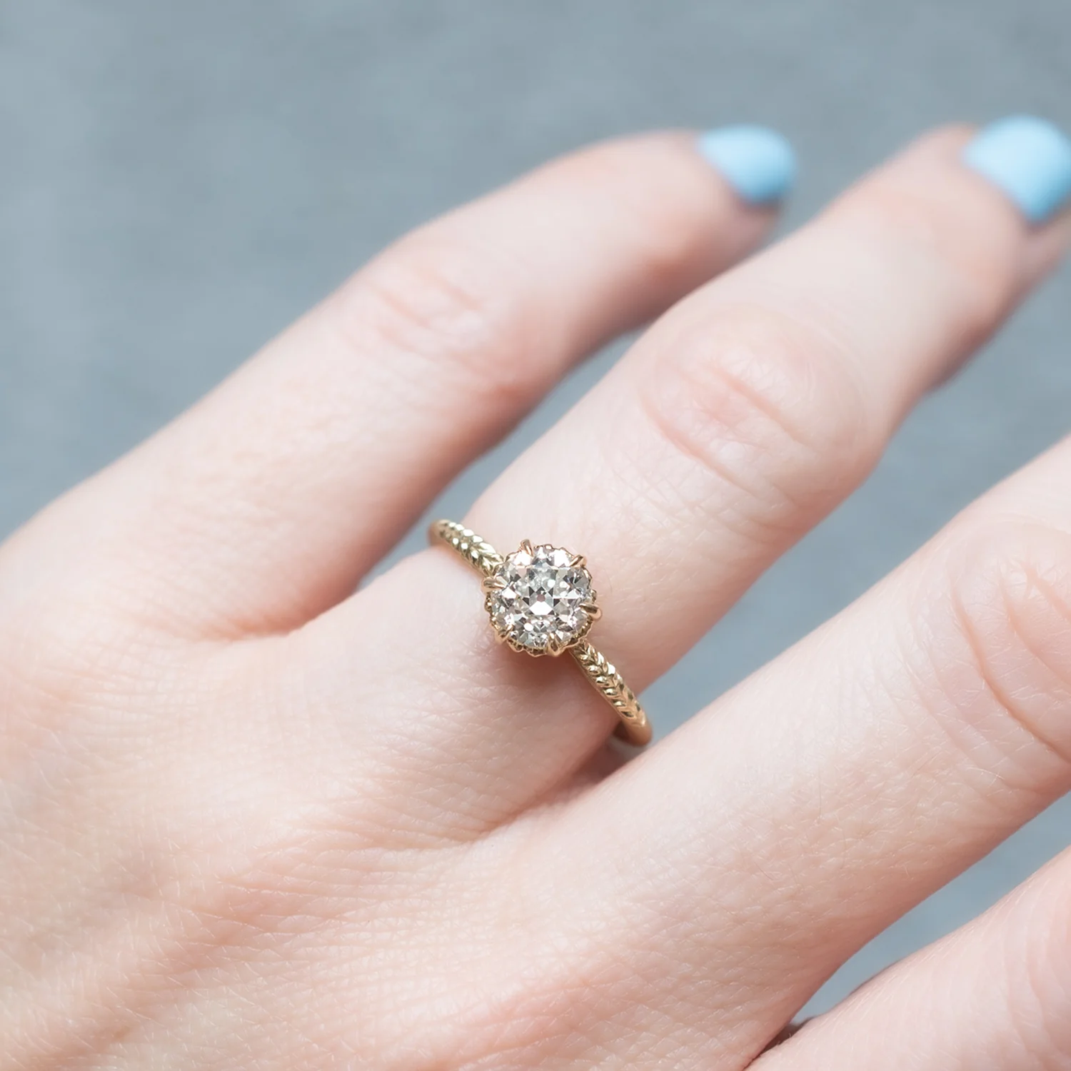 Old Euro Diamond Evergreen Solitaire - Image 2