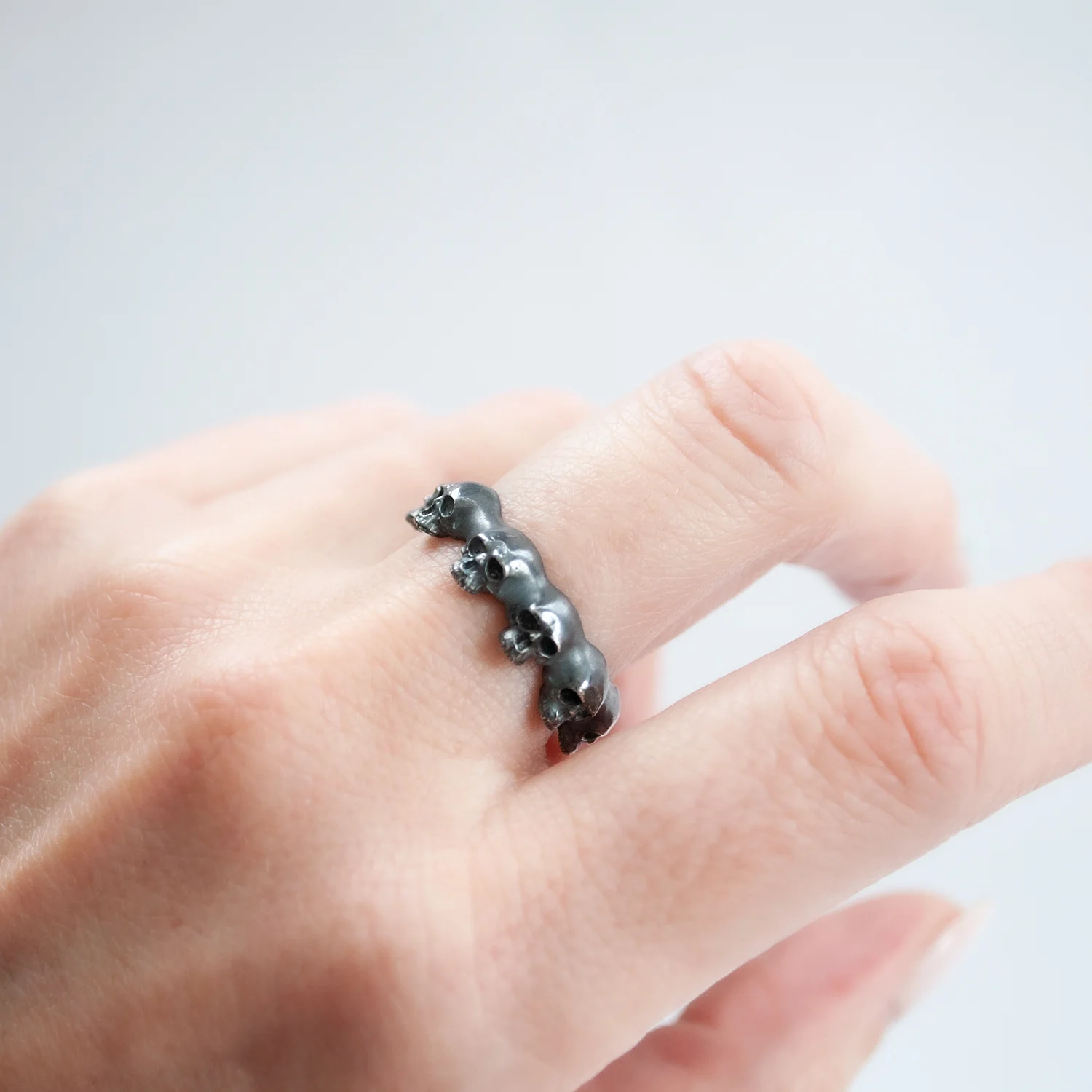 Oxidized Skull Eternity Ring - Image 2