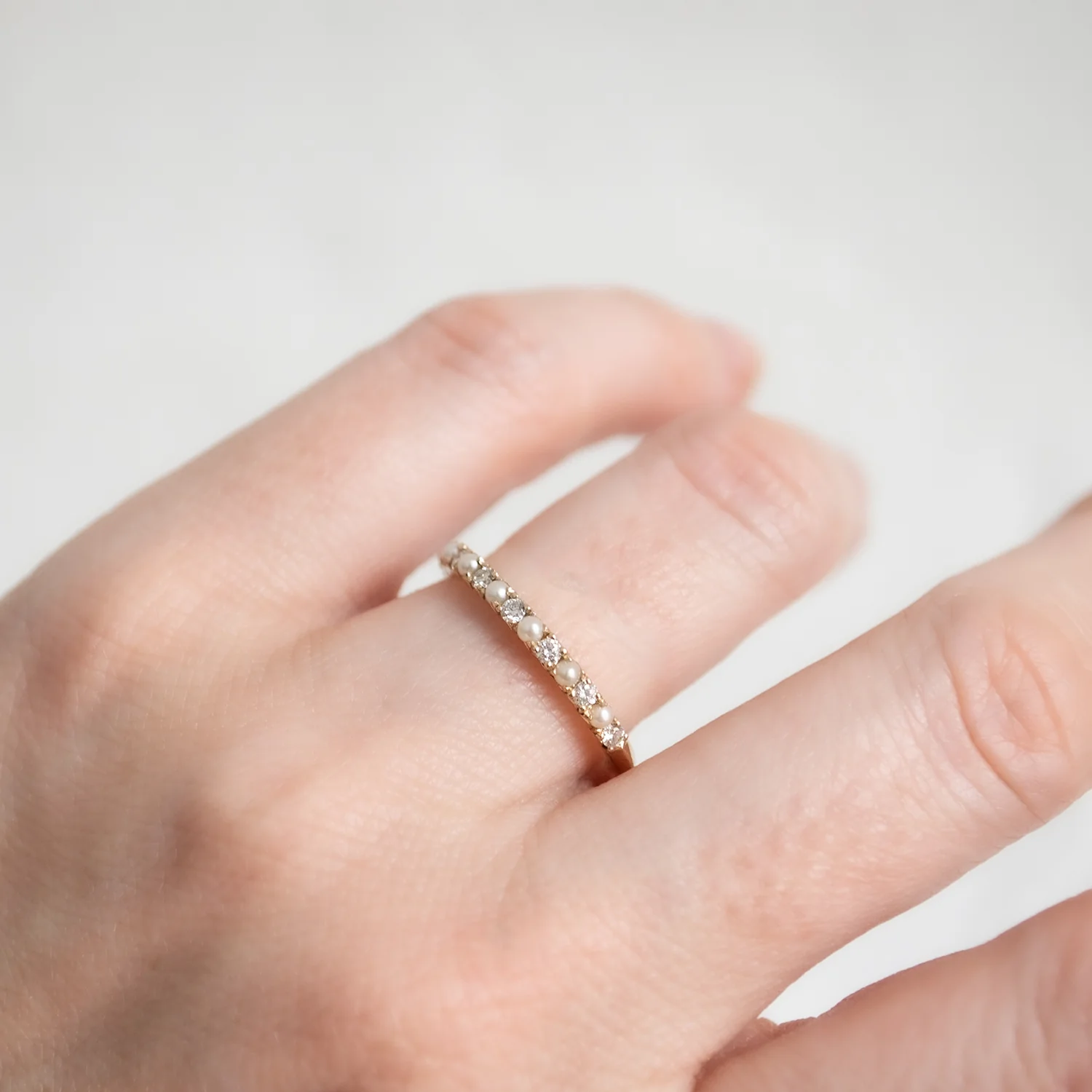Pearl and Diamond Half Eternity - Image 2