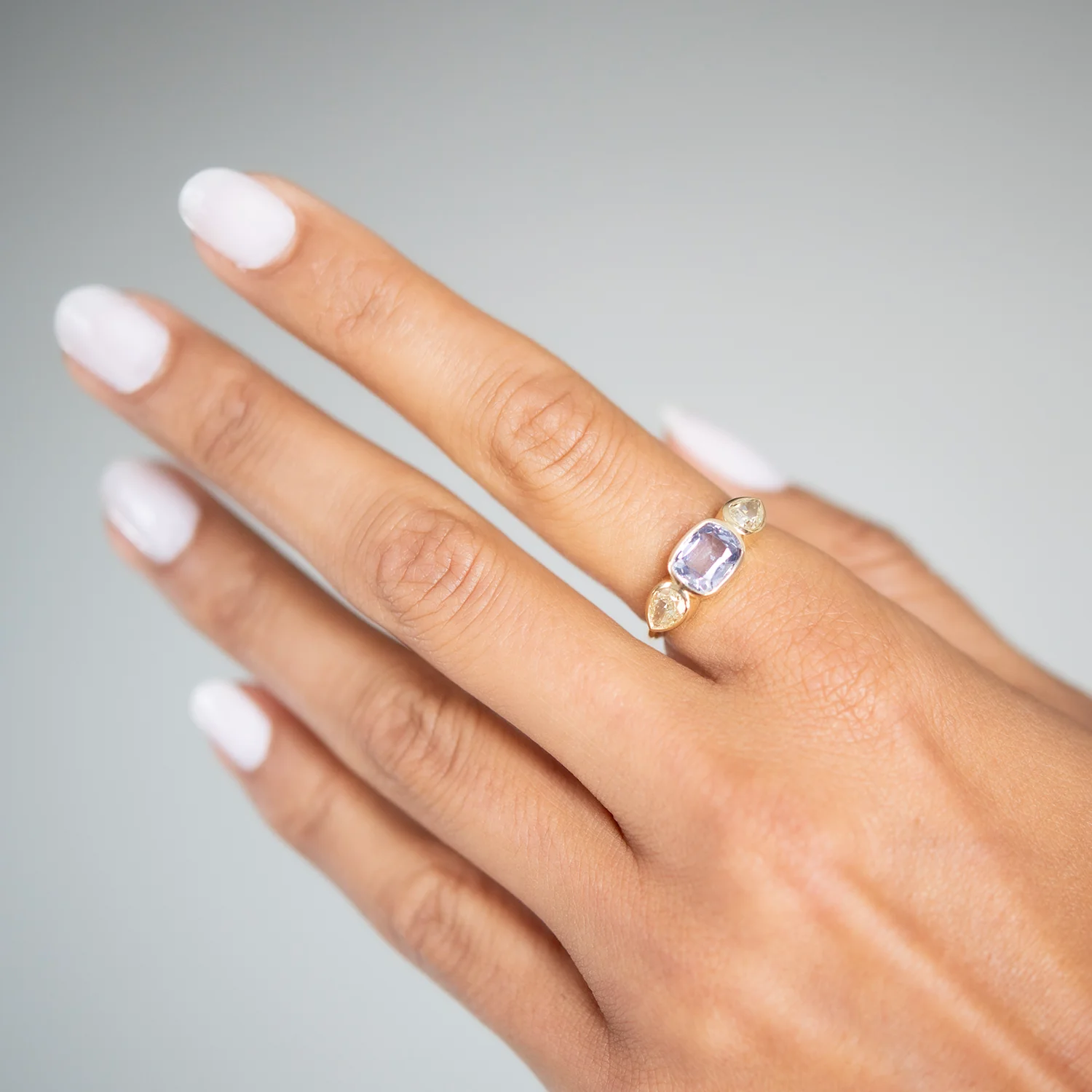 Periwinkle Sapphire & Diamond Ring - Image 2