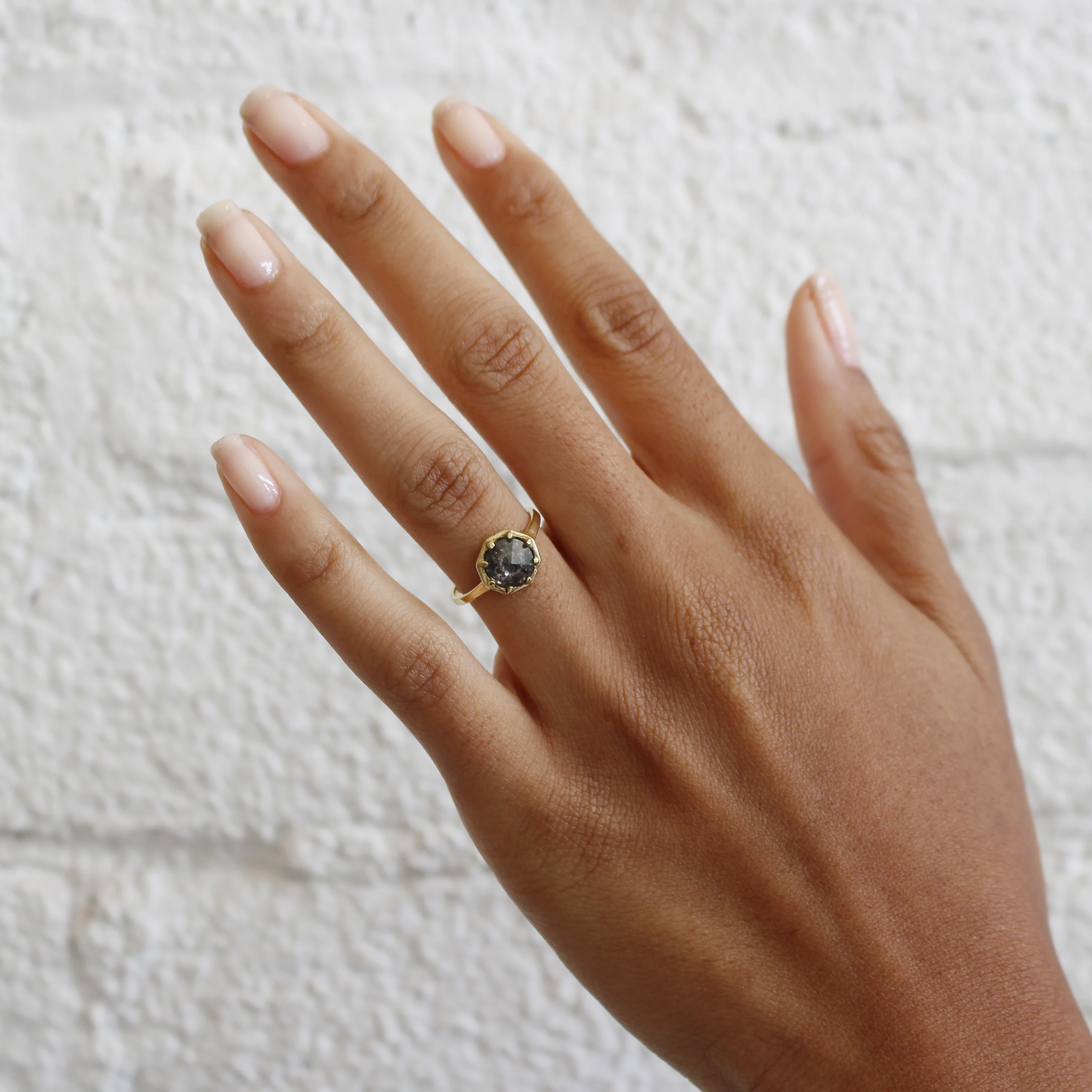 Point Up Diamond Solitaire Ring - Image 2