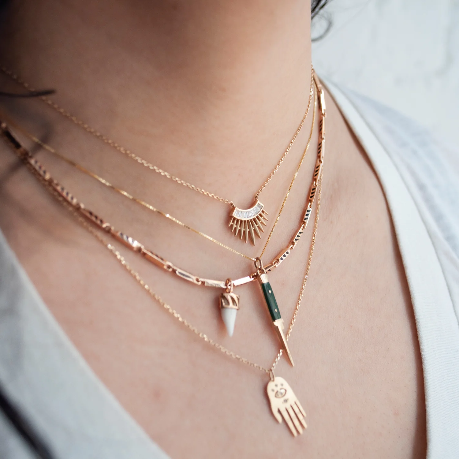 Rising Sun Diamond Necklace - Image 4