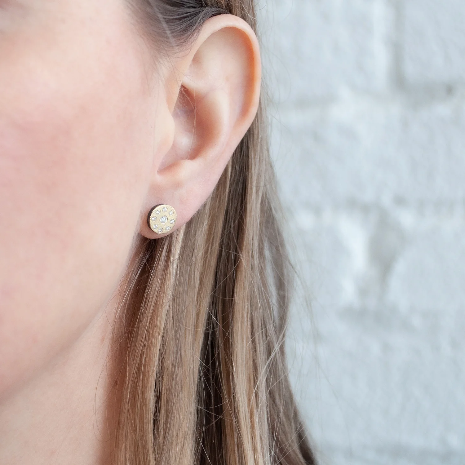 Ronde Gold Diamond Studs - Image 2