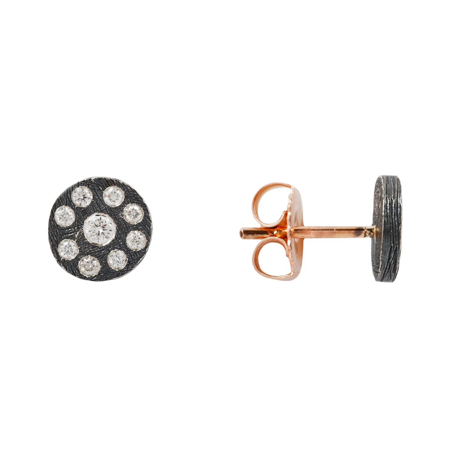 Ronde Silver Diamond Studs - Image 3
