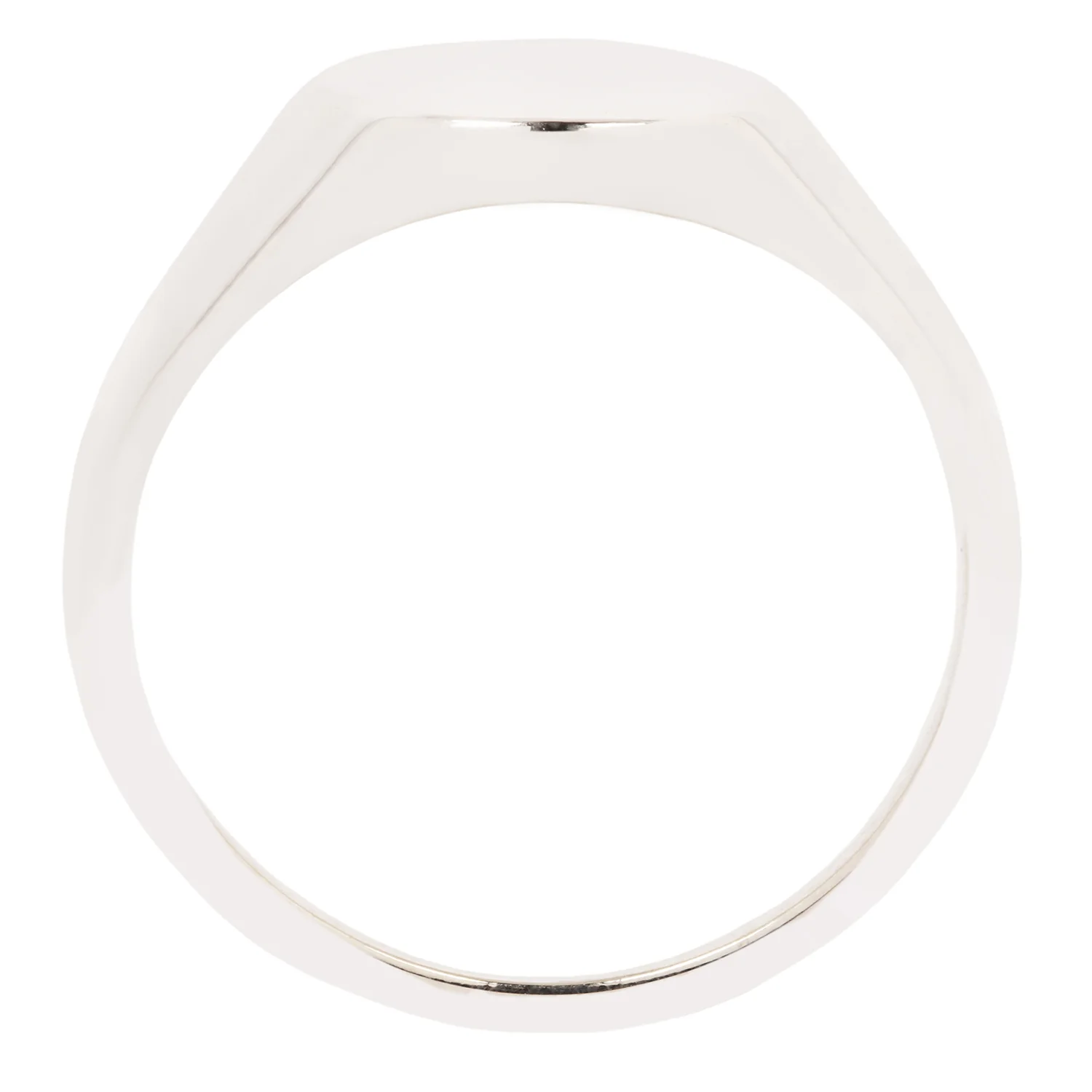 Round Silver Signet Ring - Image 4