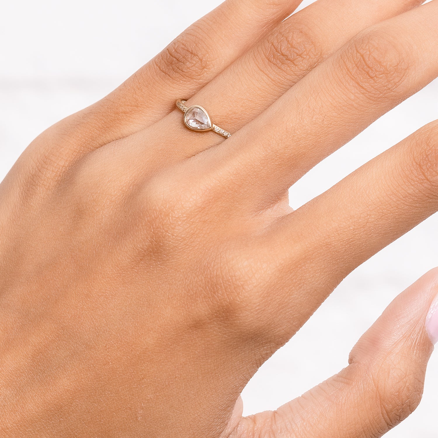 Petite Pear Diamond Ring - Image 2