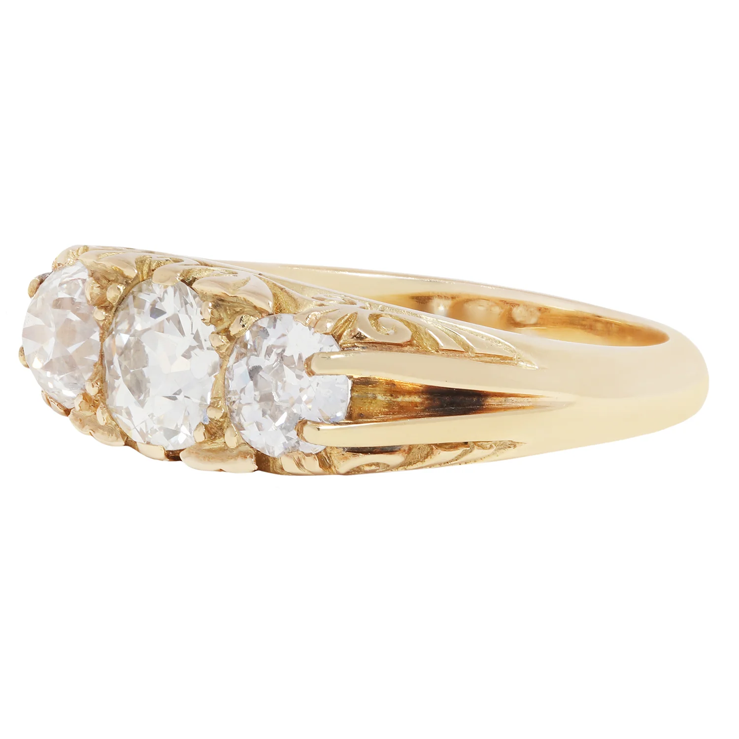 Royal Diamond Carved Half Hoop Ring - Image 3