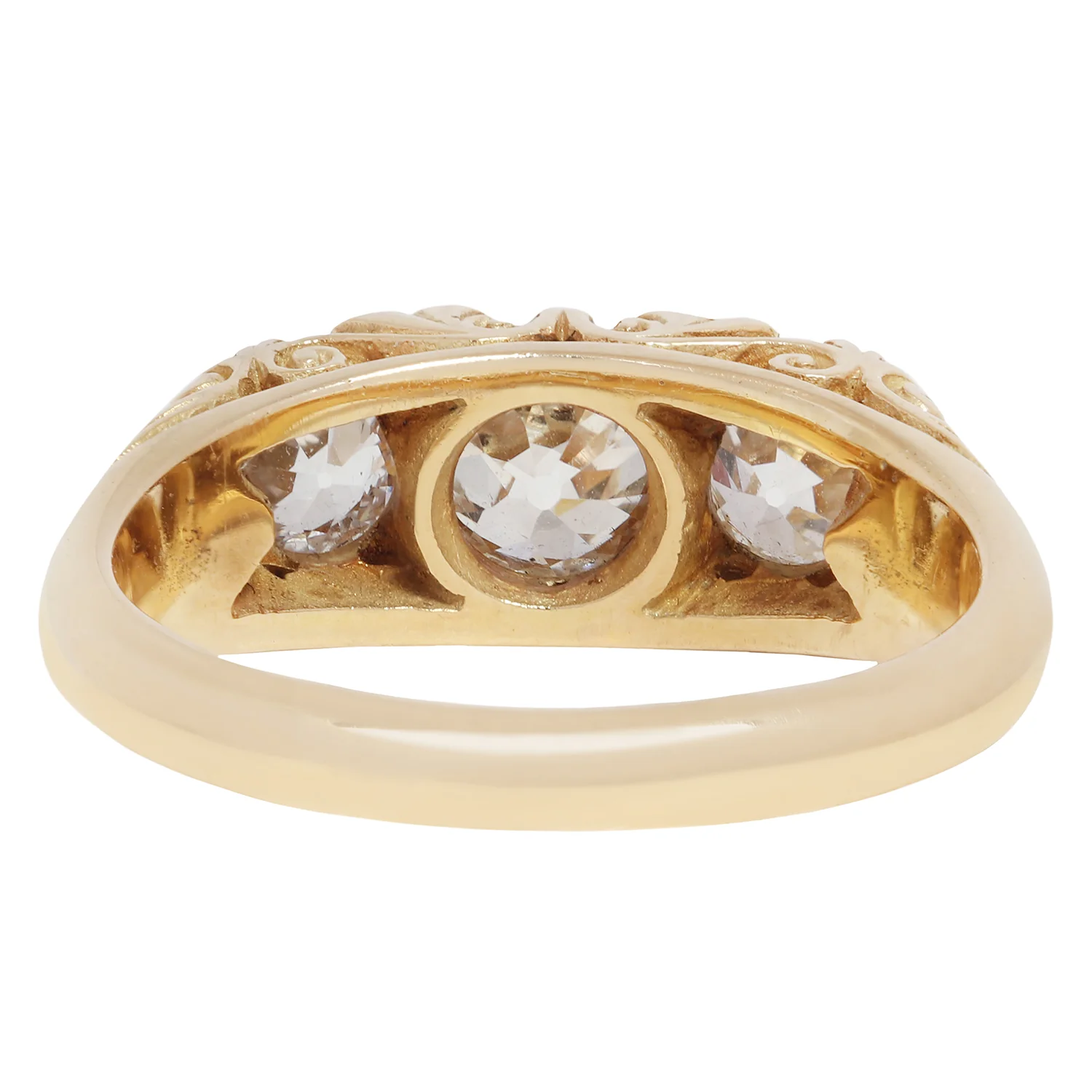 Royal Diamond Carved Half Hoop Ring - Image 4