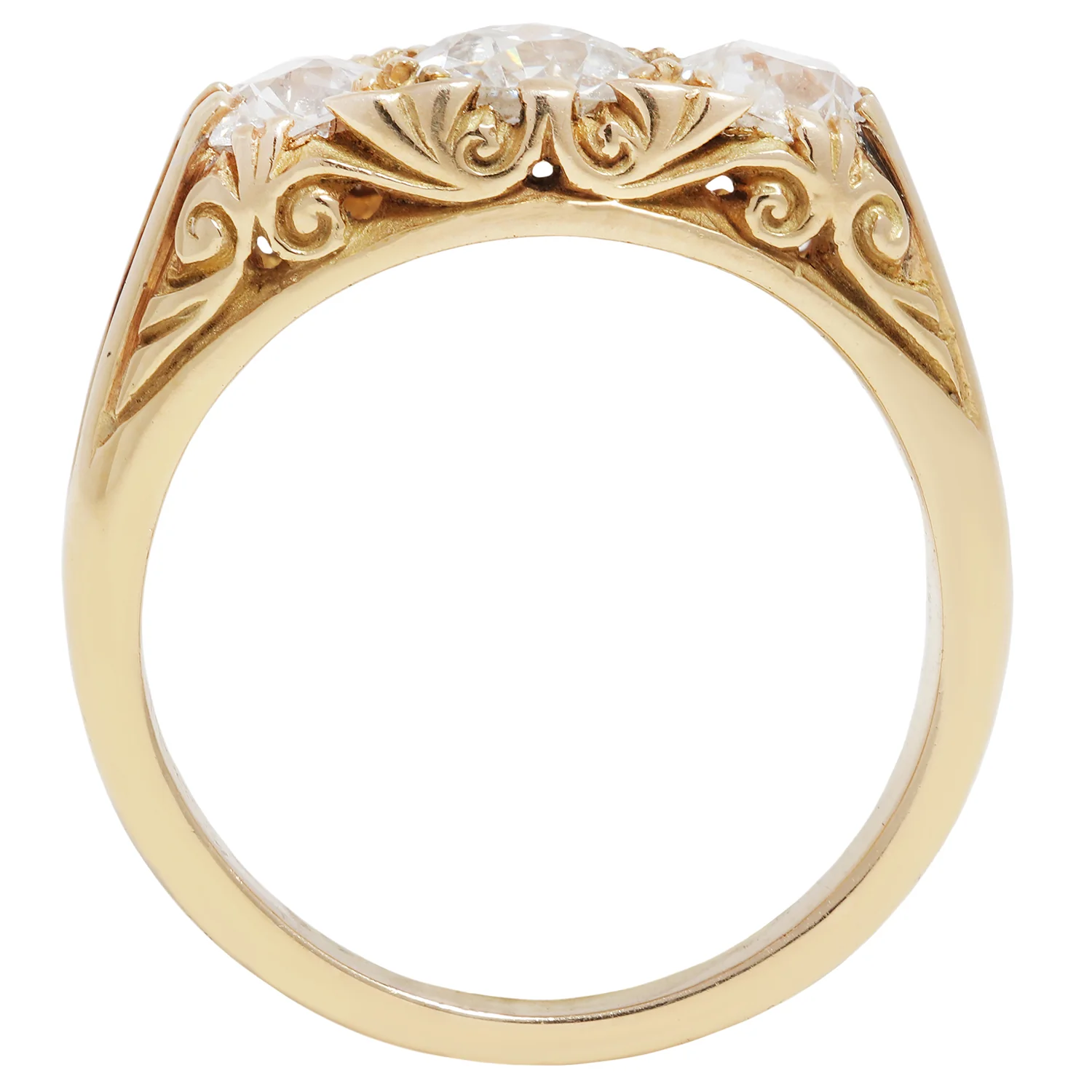Royal Diamond Carved Half Hoop Ring - Image 5