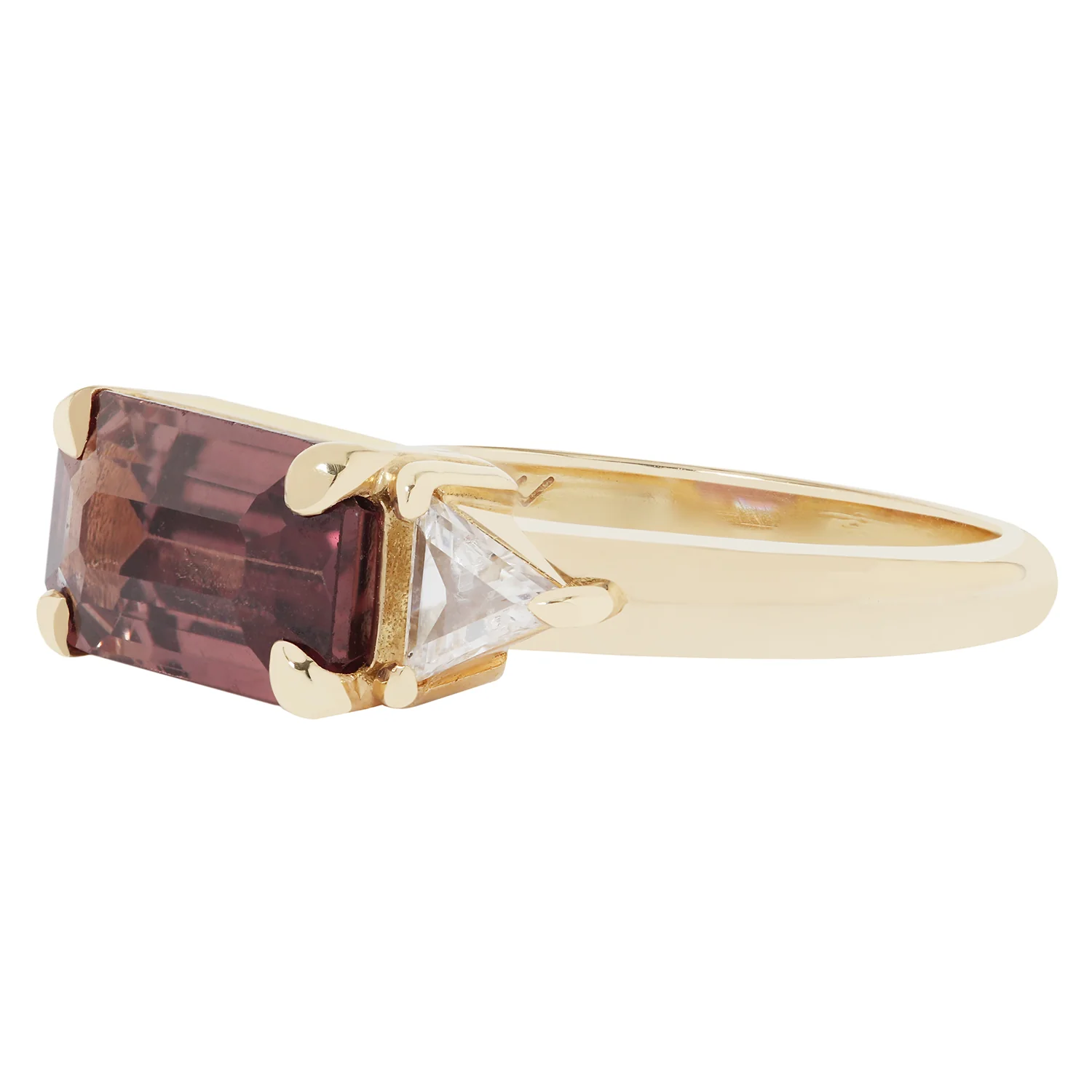 Royal Maroon Sapphire & Diamond Ring - Image 3
