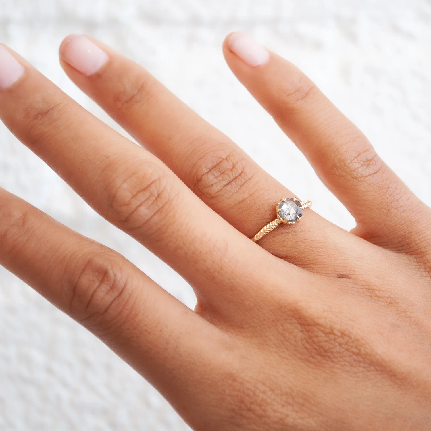 Salt & Pepper Diamond Evergreen Solitaire - Image 2