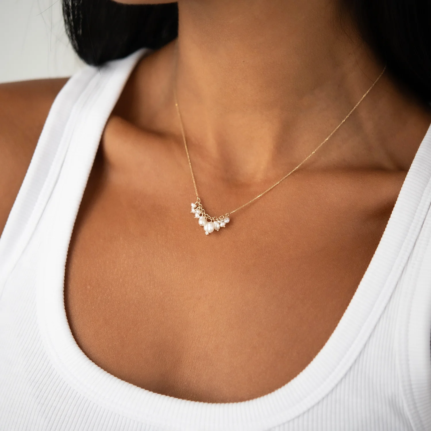 Shadow Diamond & Pearl Necklace - Image 2