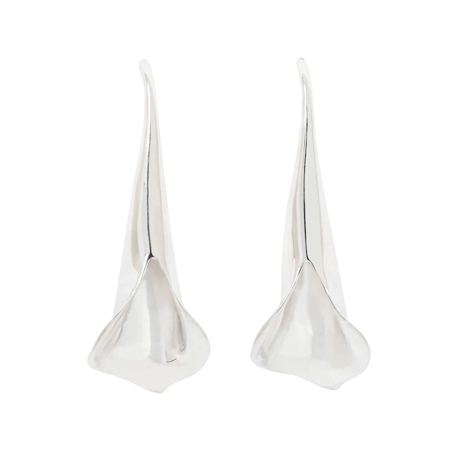 Silver Slim Calla Earrings