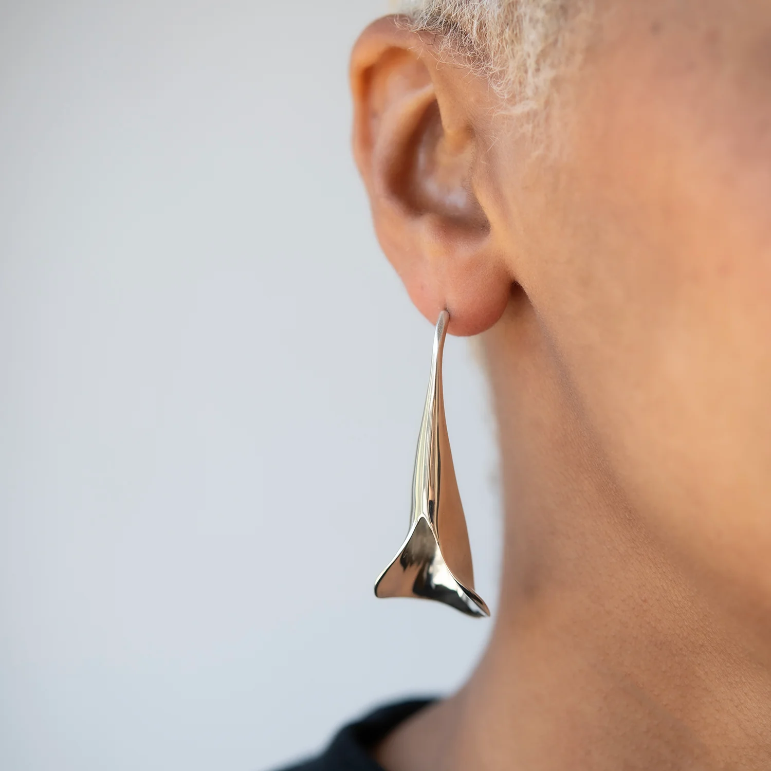 Silver Slim Calla Earrings - Image 2