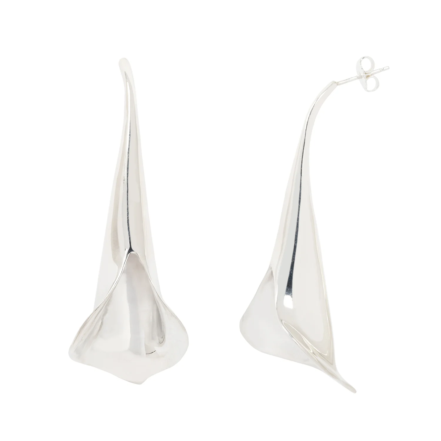 Silver Slim Calla Earrings - Image 3