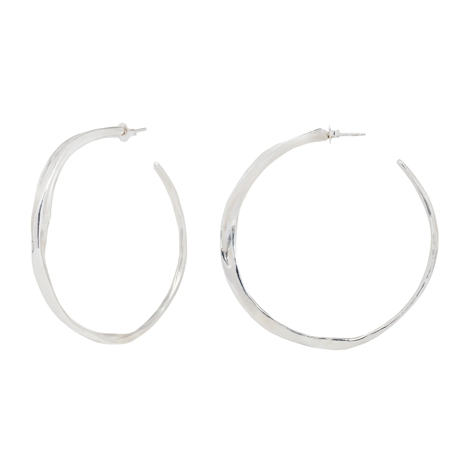Silver Small Sinew Hoops - Image 3