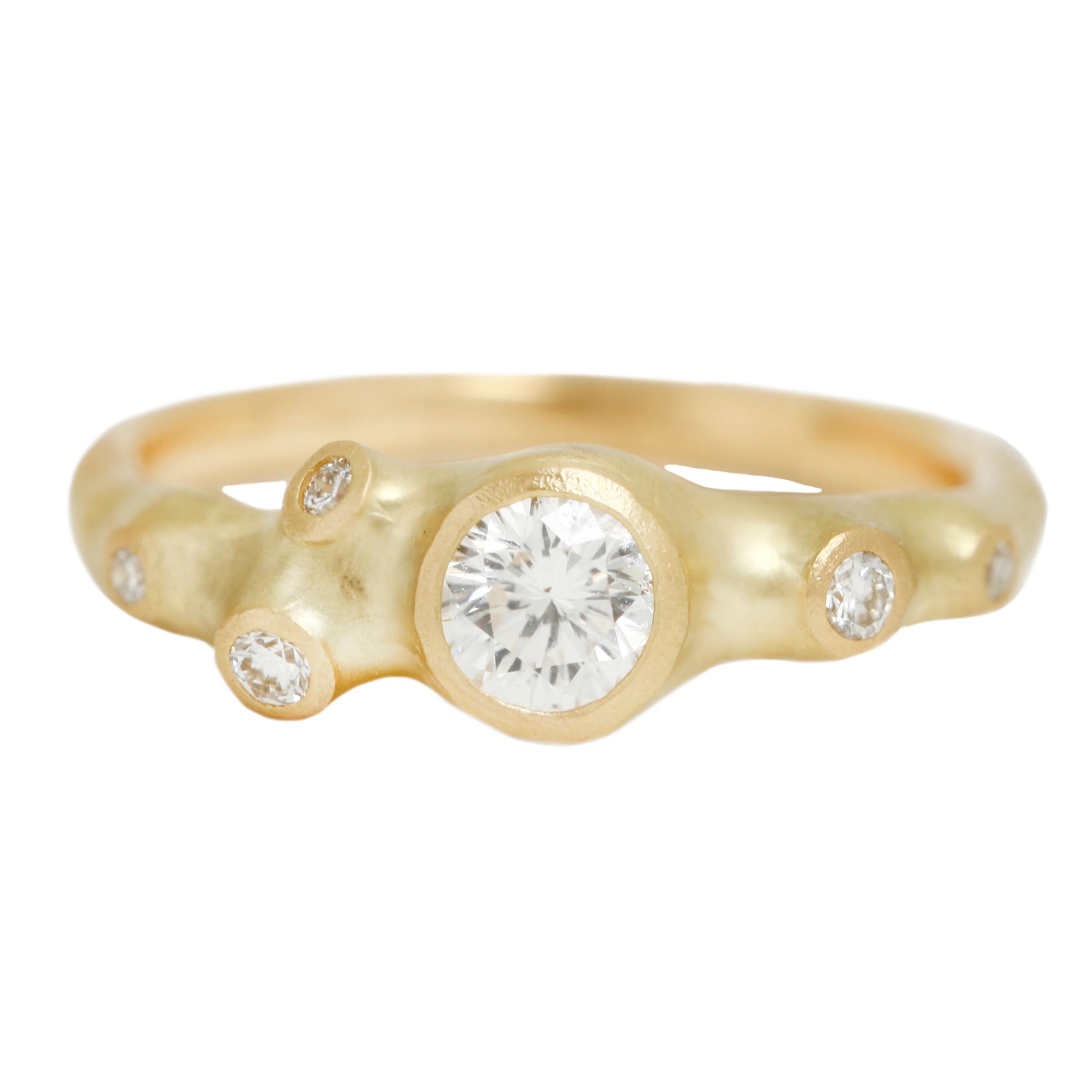 Six Barnacle White Diamond Ring