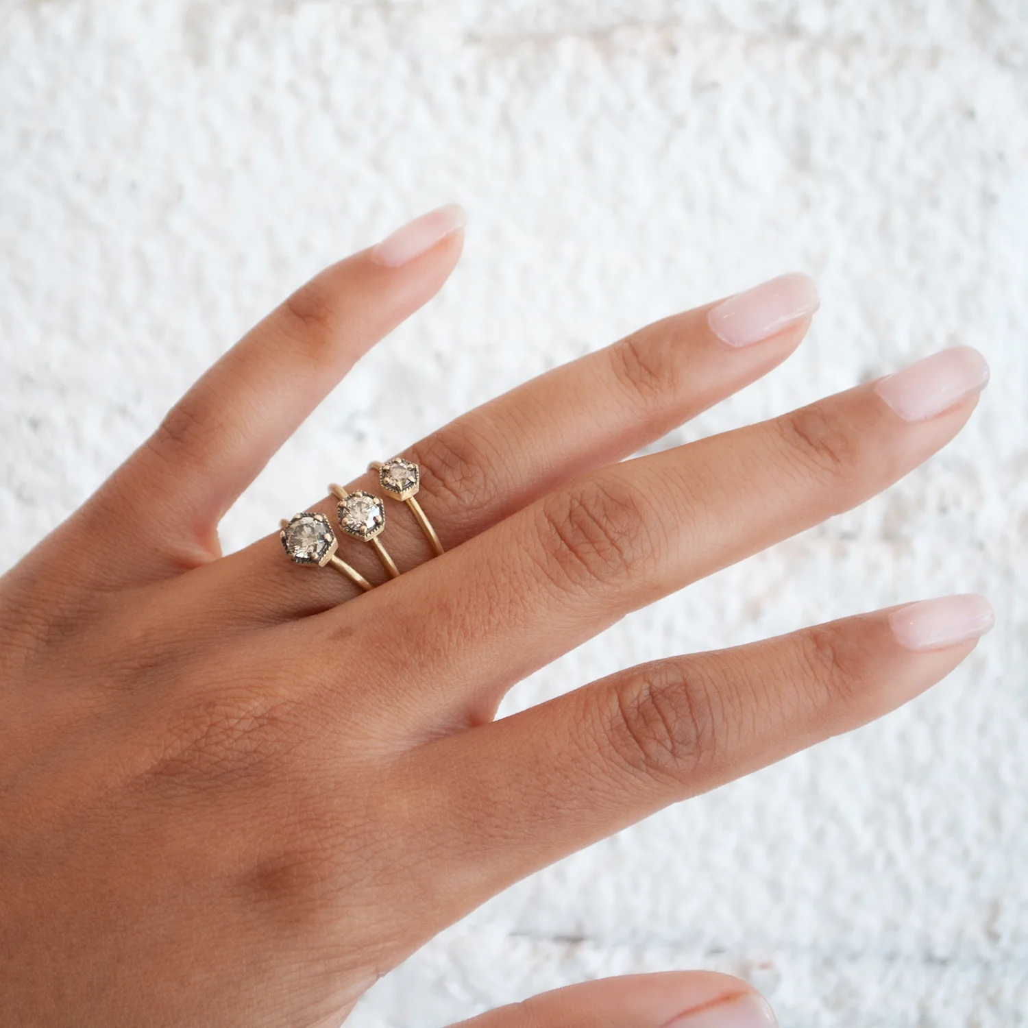 Brown Diamond Hexagon Ring, .5ct - Image 3
