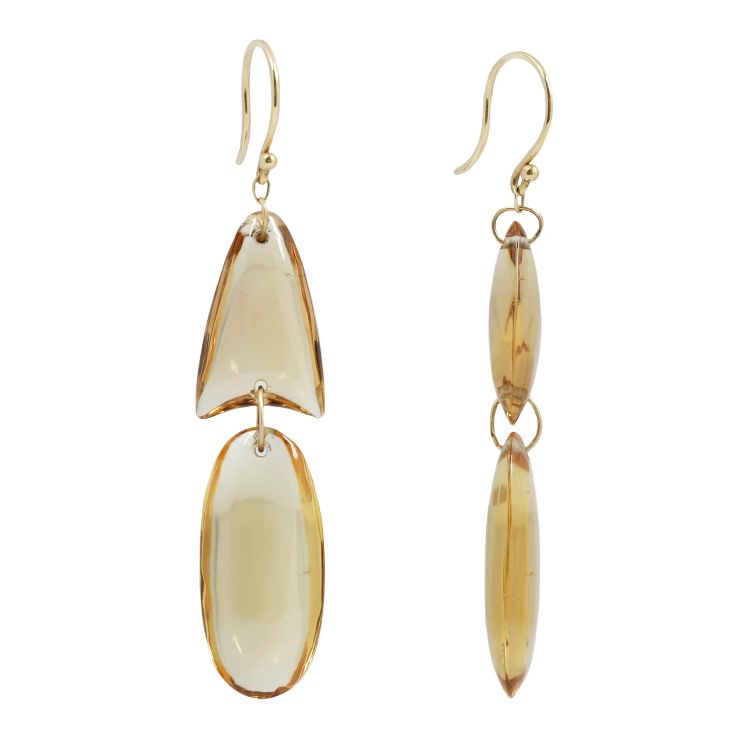 Small Citrine Arrowhead Earrings - Image 3