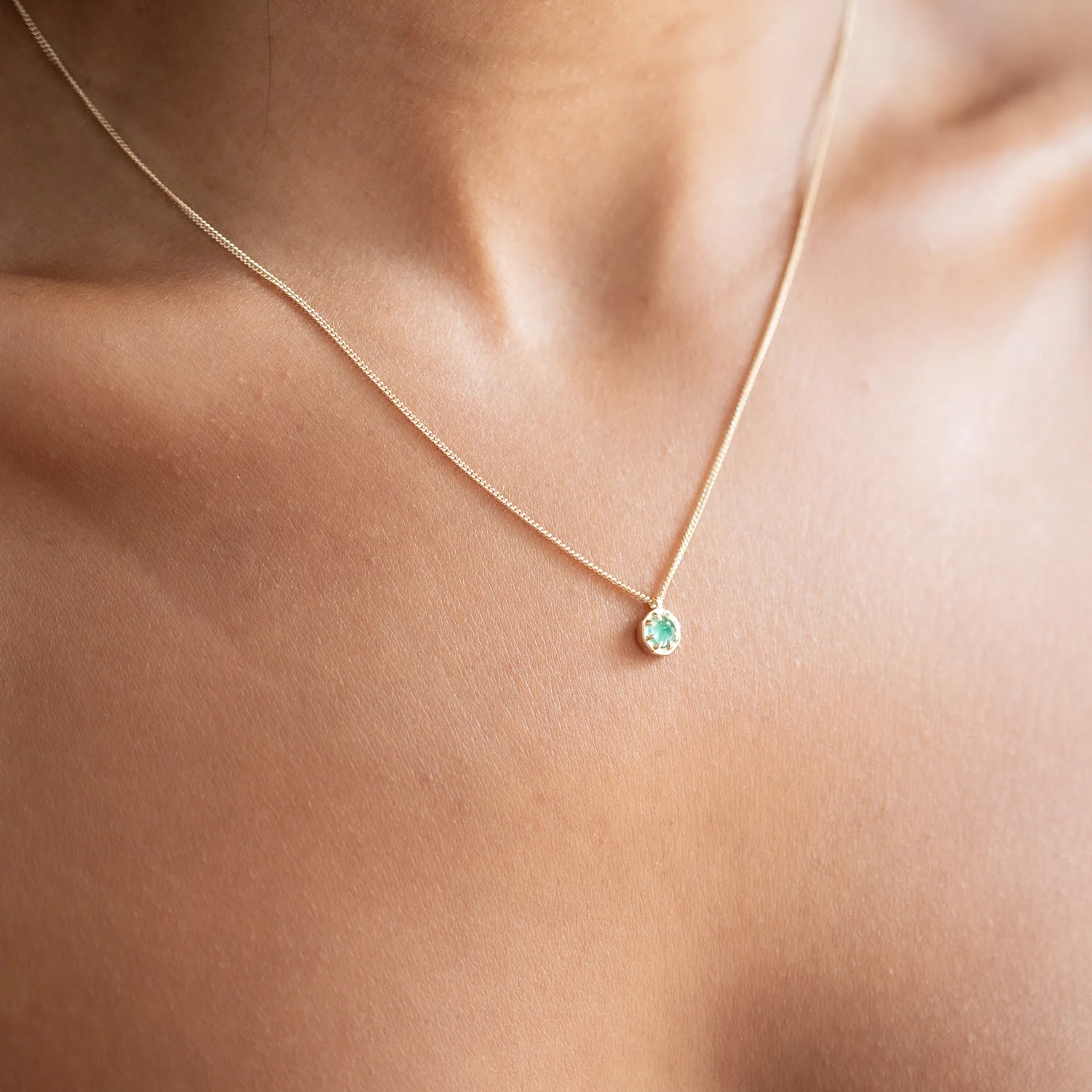 Small Emerald Octagon Necklace - Image 2