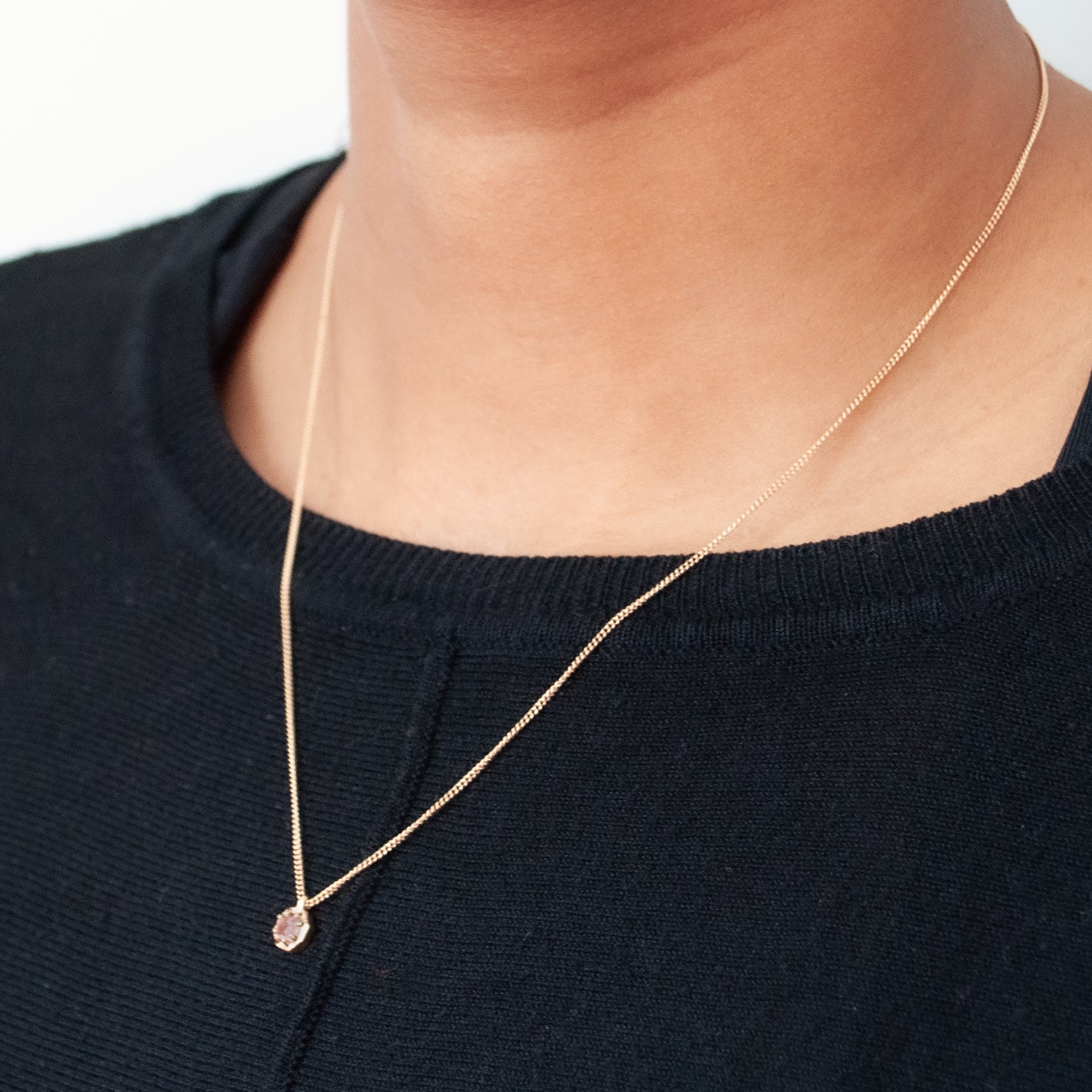 Small Garnet Octagon Necklace - Image 2