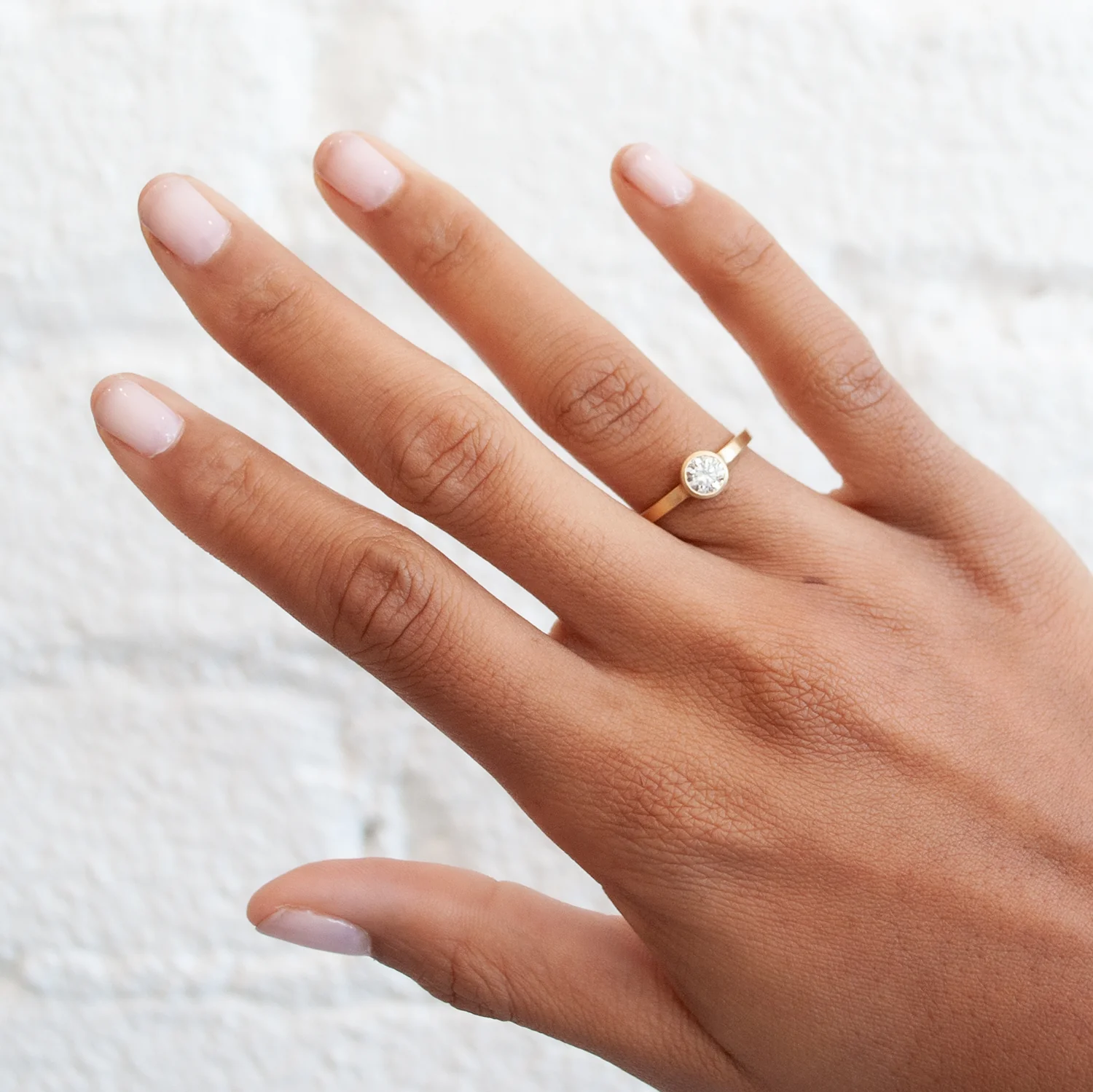 Square Band White Diamond Solitaire - Image 2