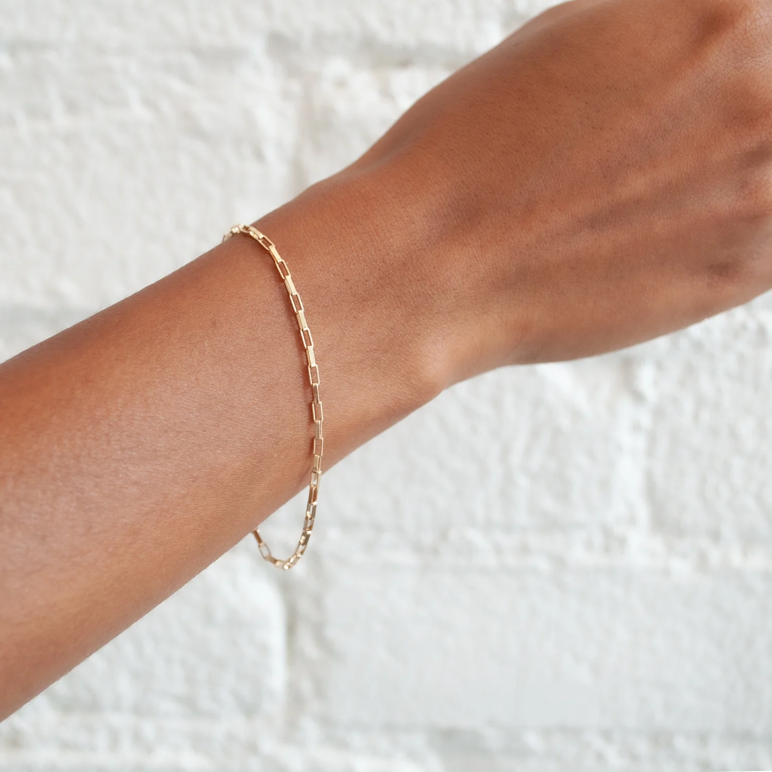 Square Edge Box Chain Bracelet - Image 2