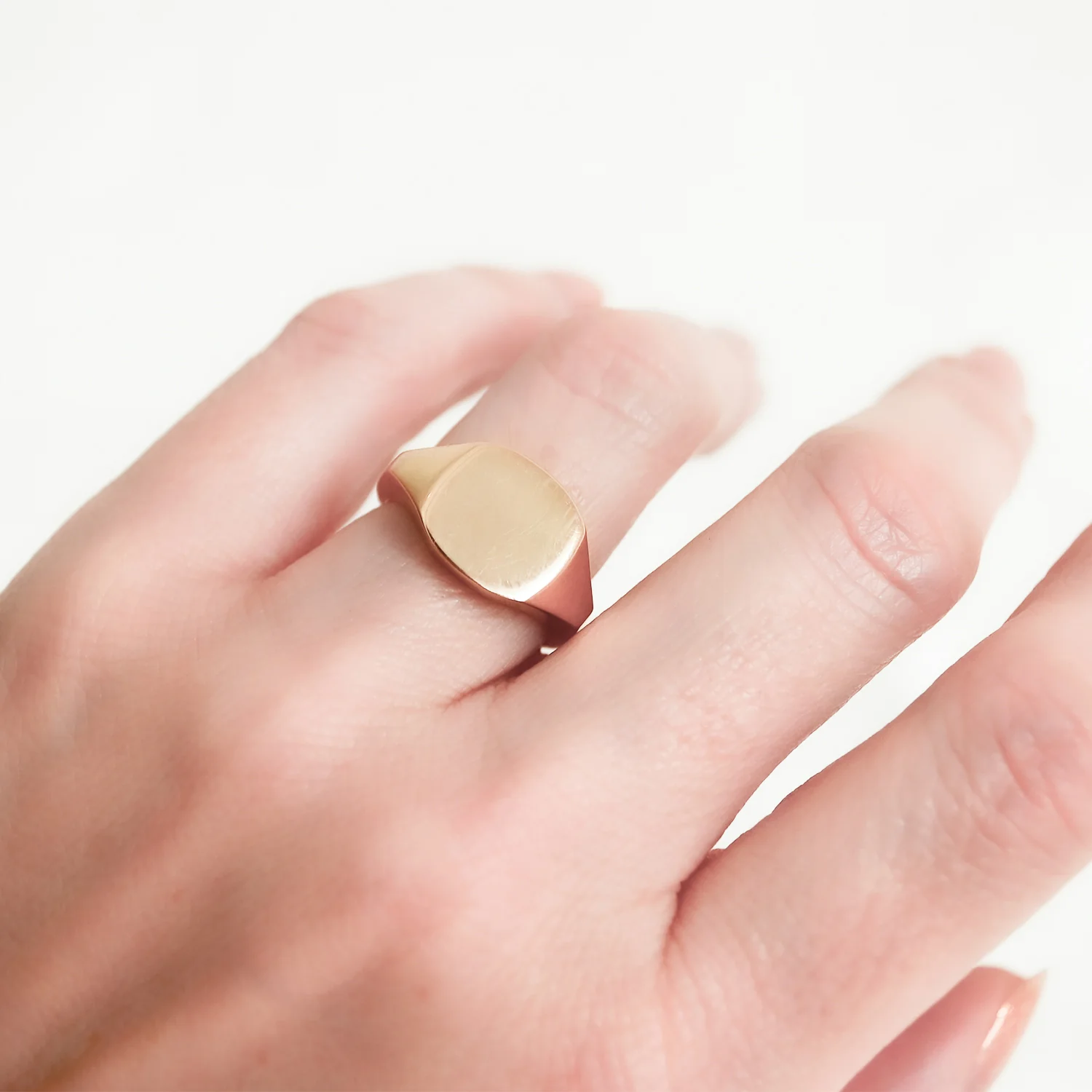 Square Gold Signet Ring - Image 2