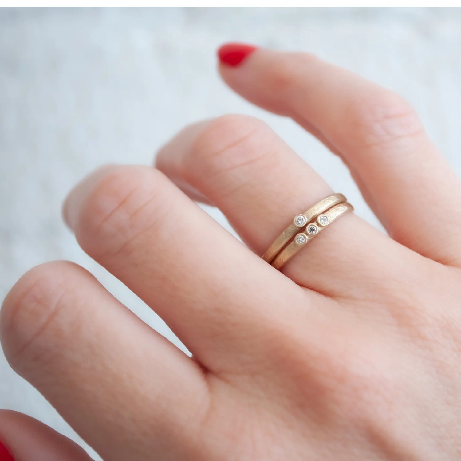 Gold Two Diamond Ring - Image 3