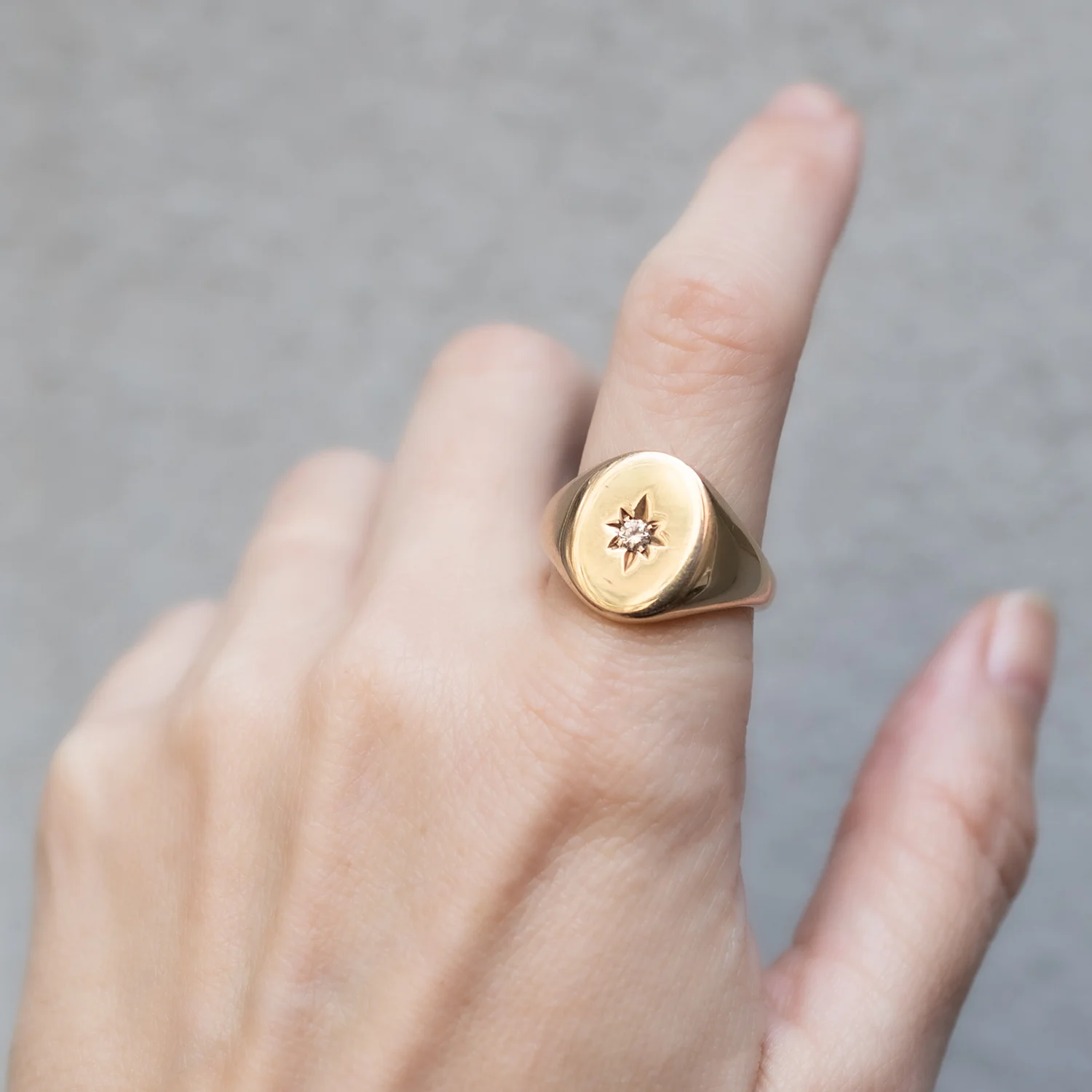 Star Diamond Signet Ring - Image 2