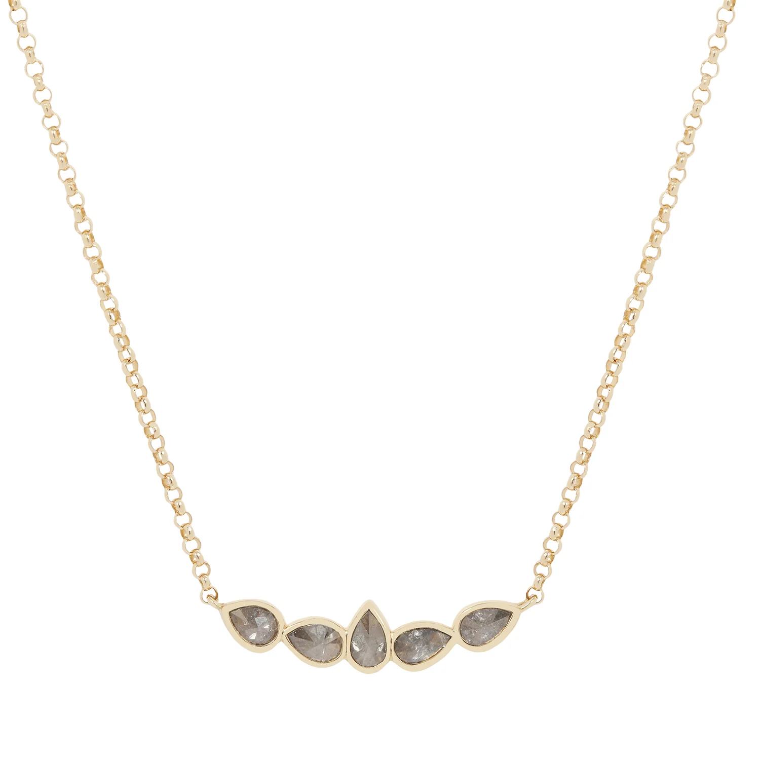 Stormy Diamond Pebble Necklace