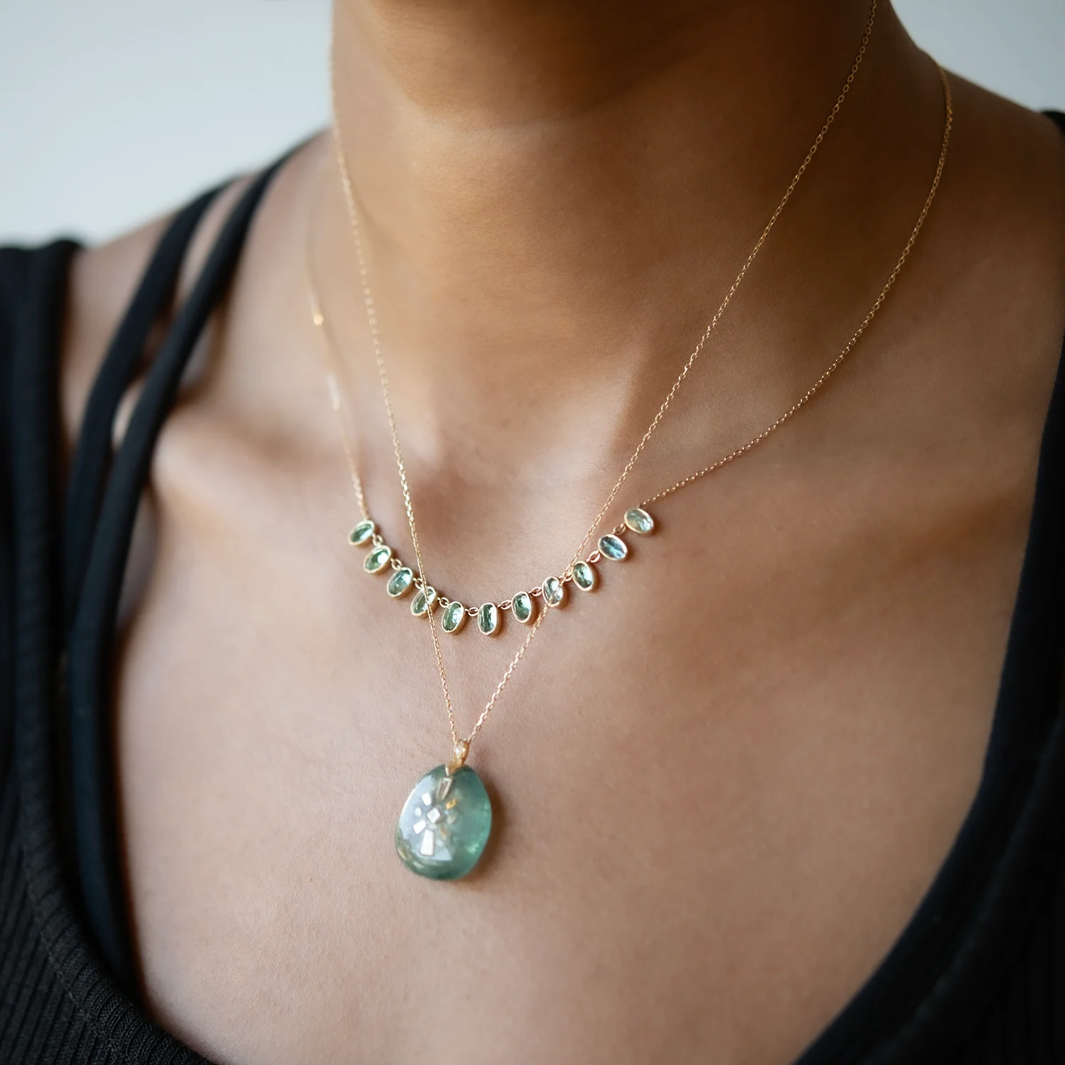 Sun & Moon Tourmaline Necklace - Image 5