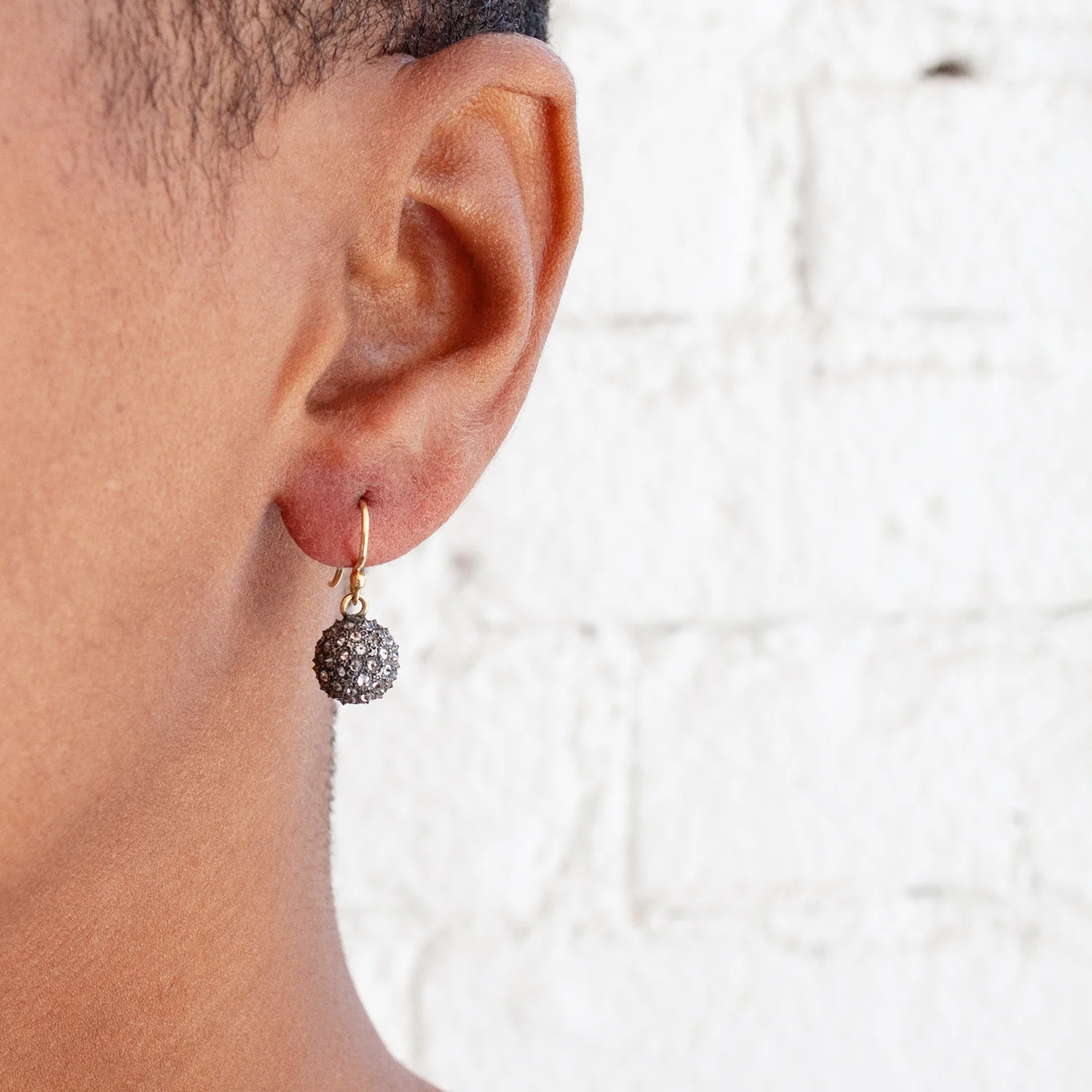 Diamond Sphere Earrings - Image 2