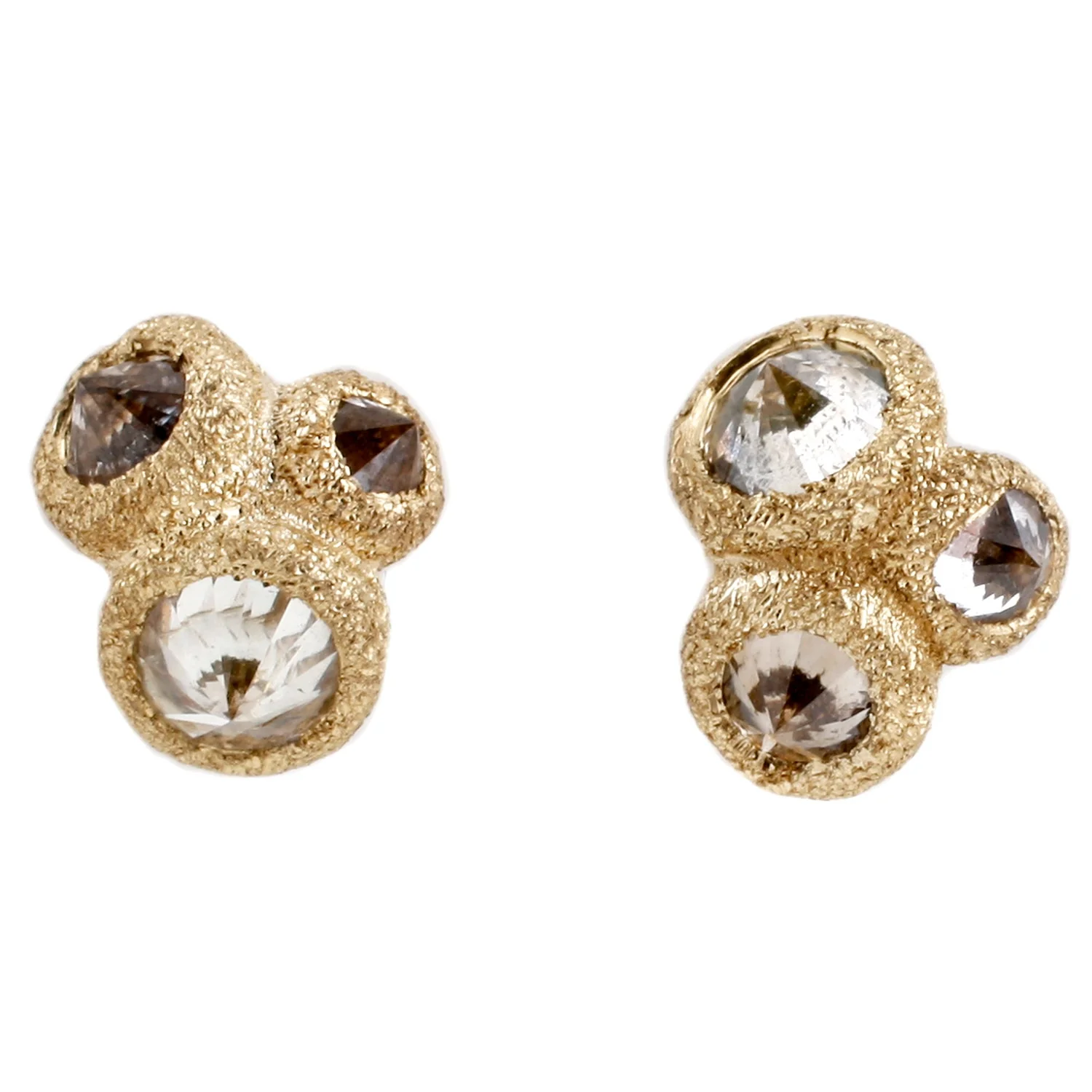 Gold Bezel Inverted Diamond Studs